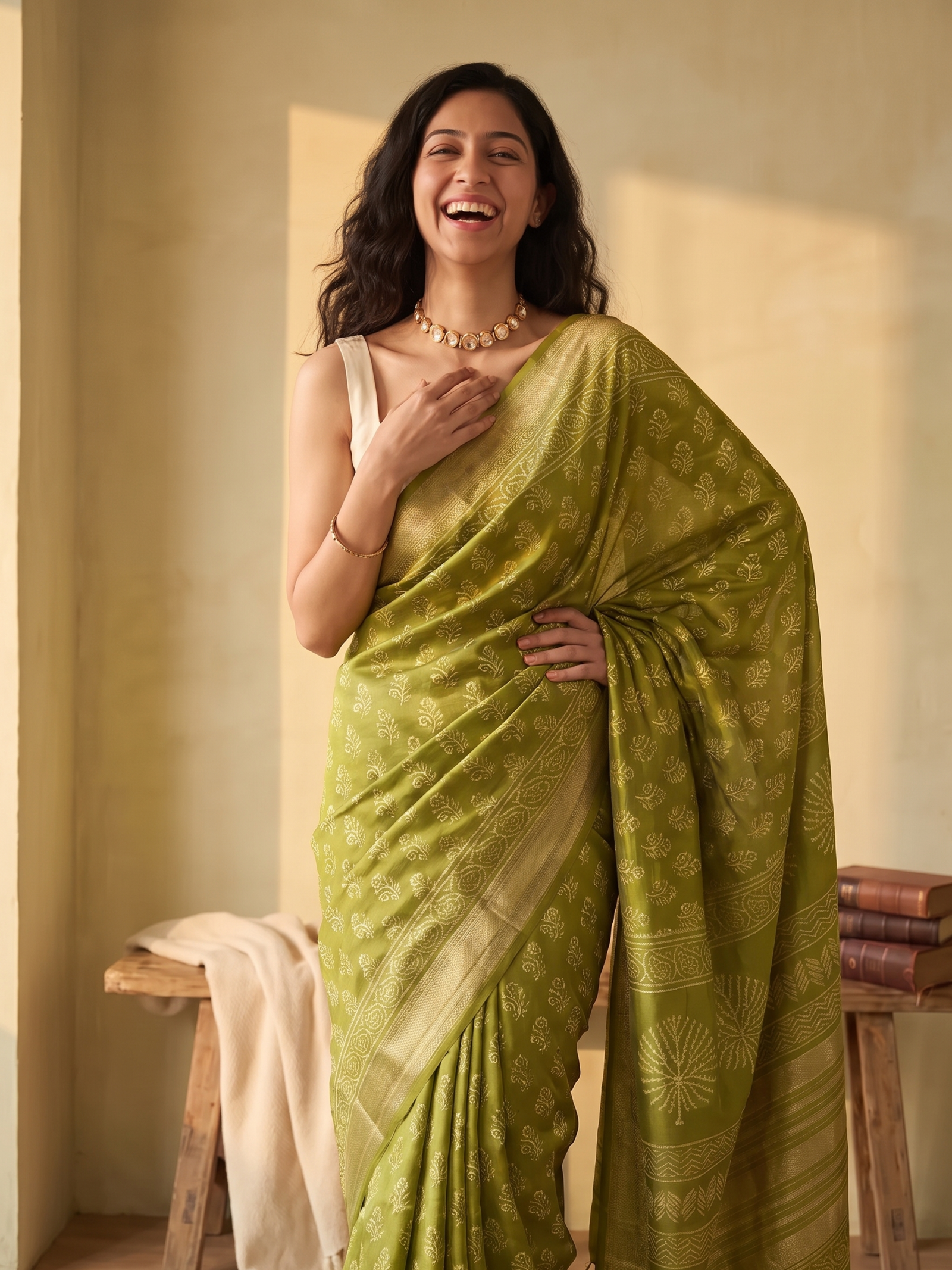 Hariyali Maheshwari Cotton Silk Saree