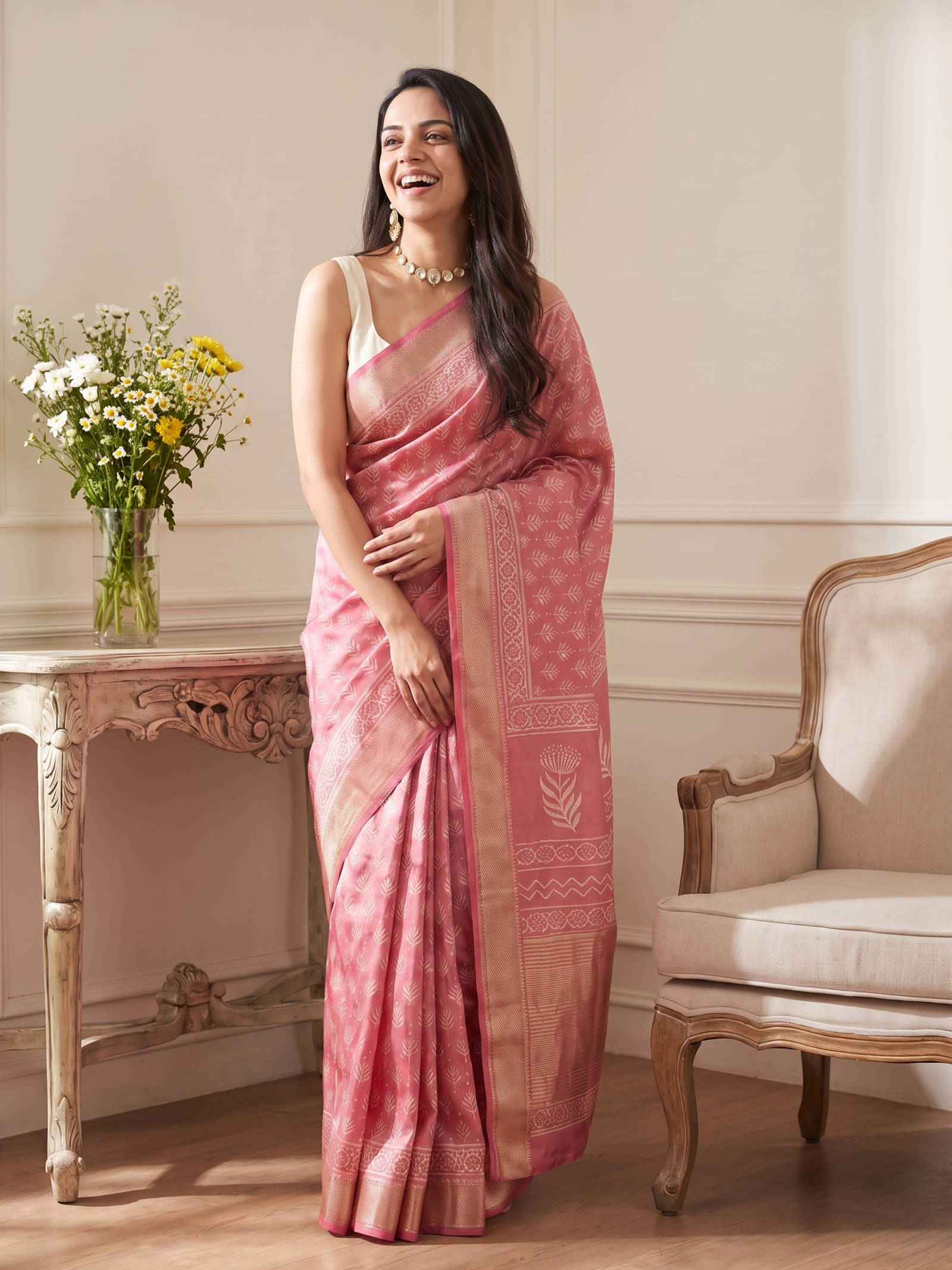 Sundari Maheshwari Cotton Silk Saree