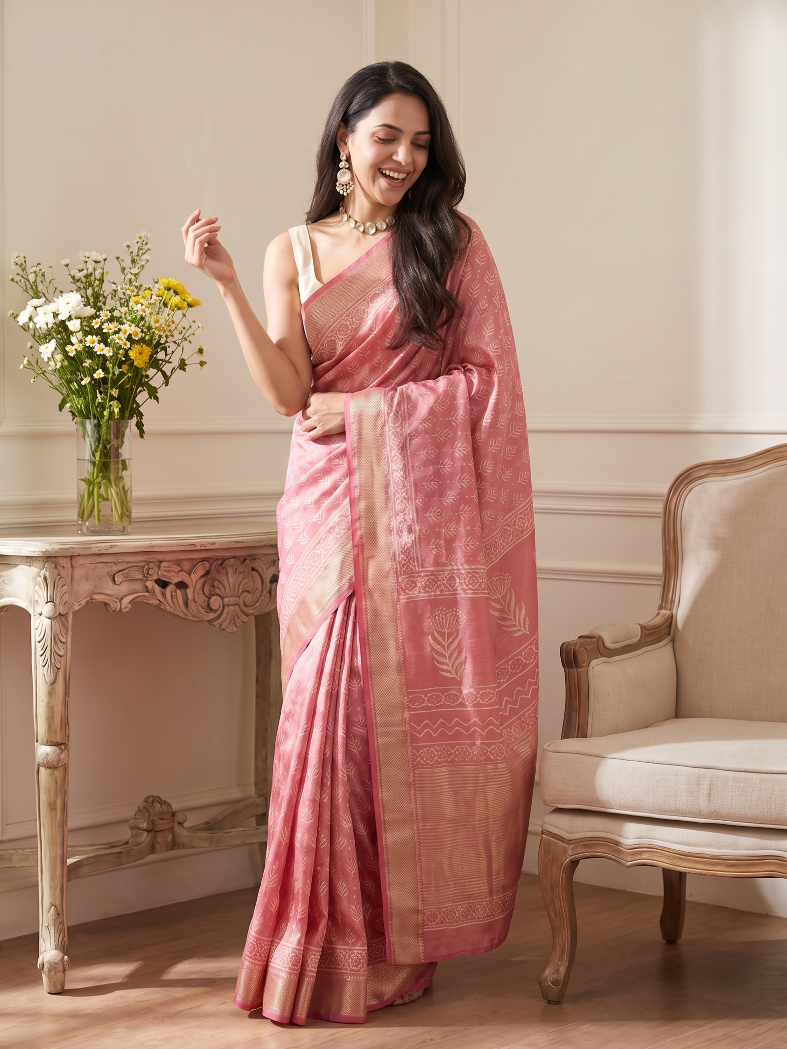 Sundari Maheshwari Cotton Silk Saree