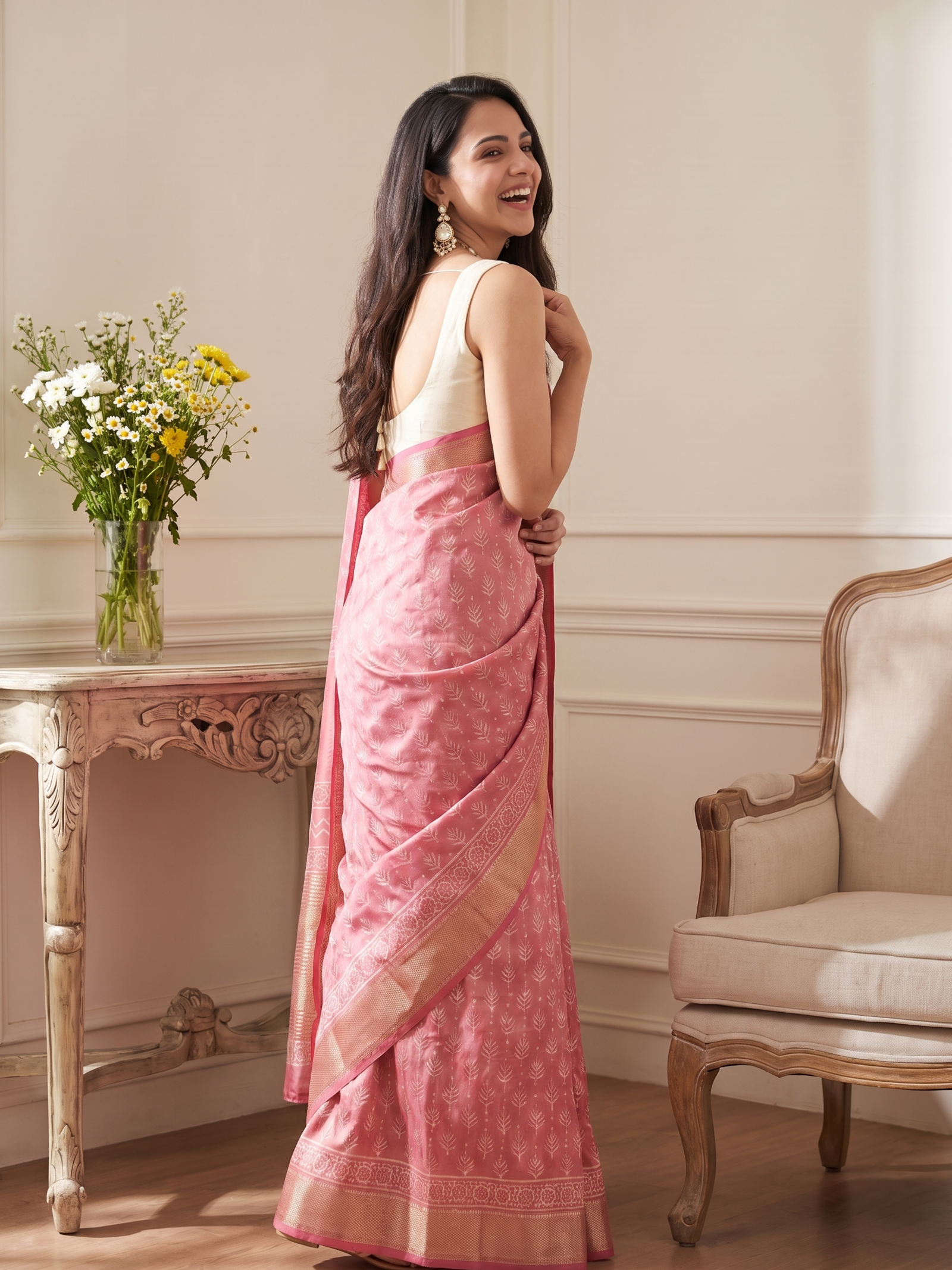 Sundari Maheshwari Cotton Silk Saree