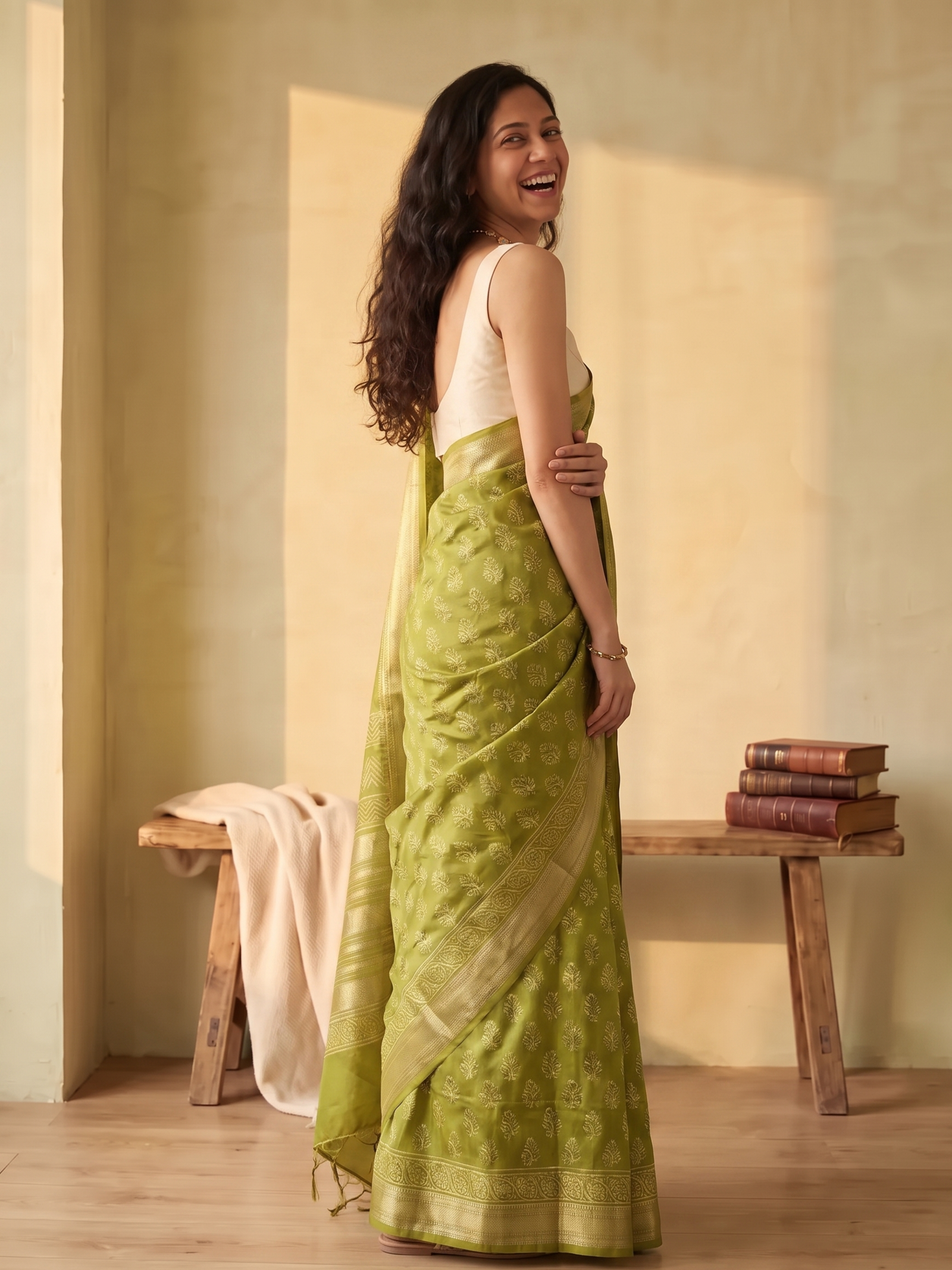 Hariyali Maheshwari Cotton Silk Saree
