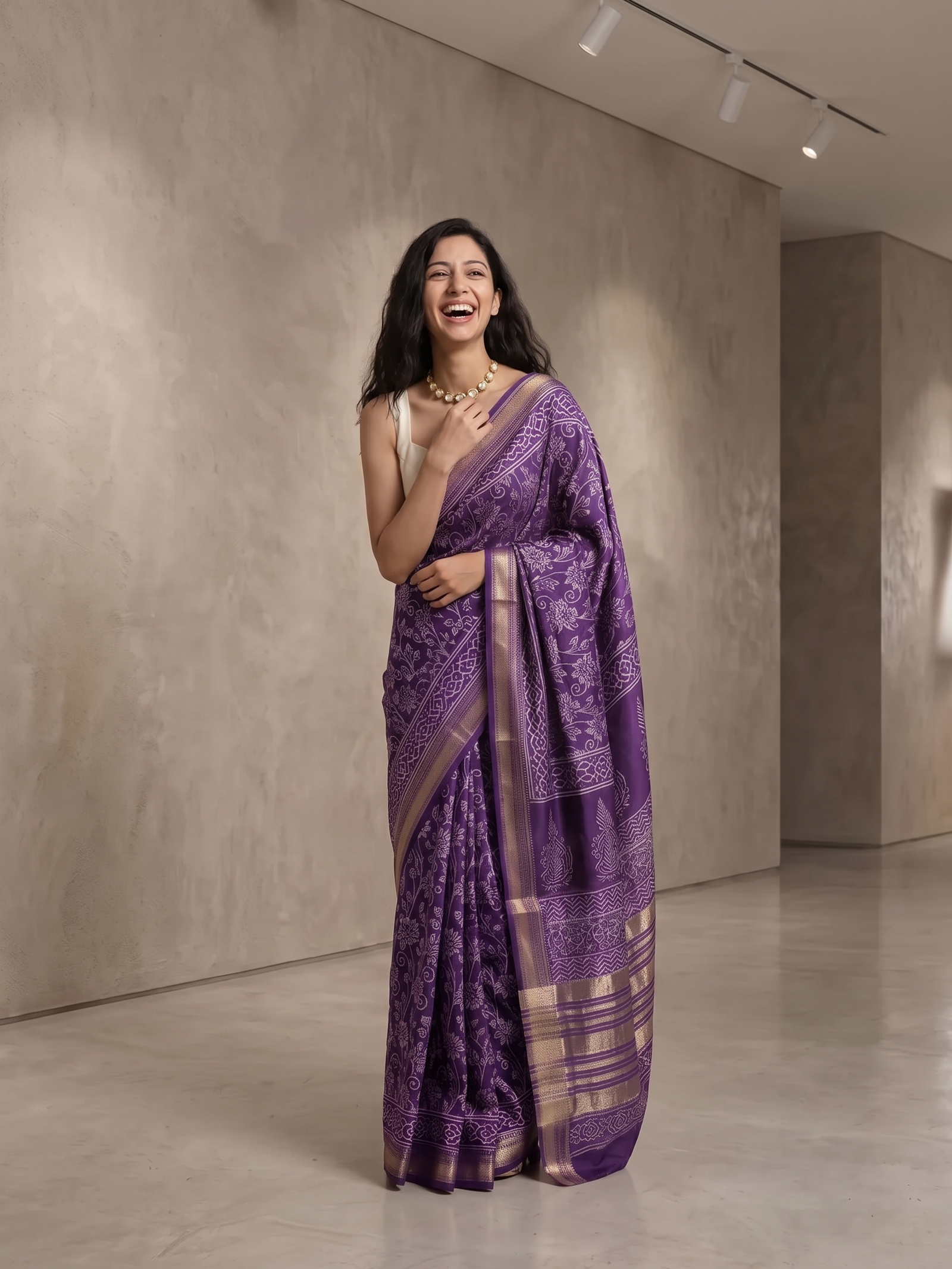 Royal Purple Maheshwari Silk Saree