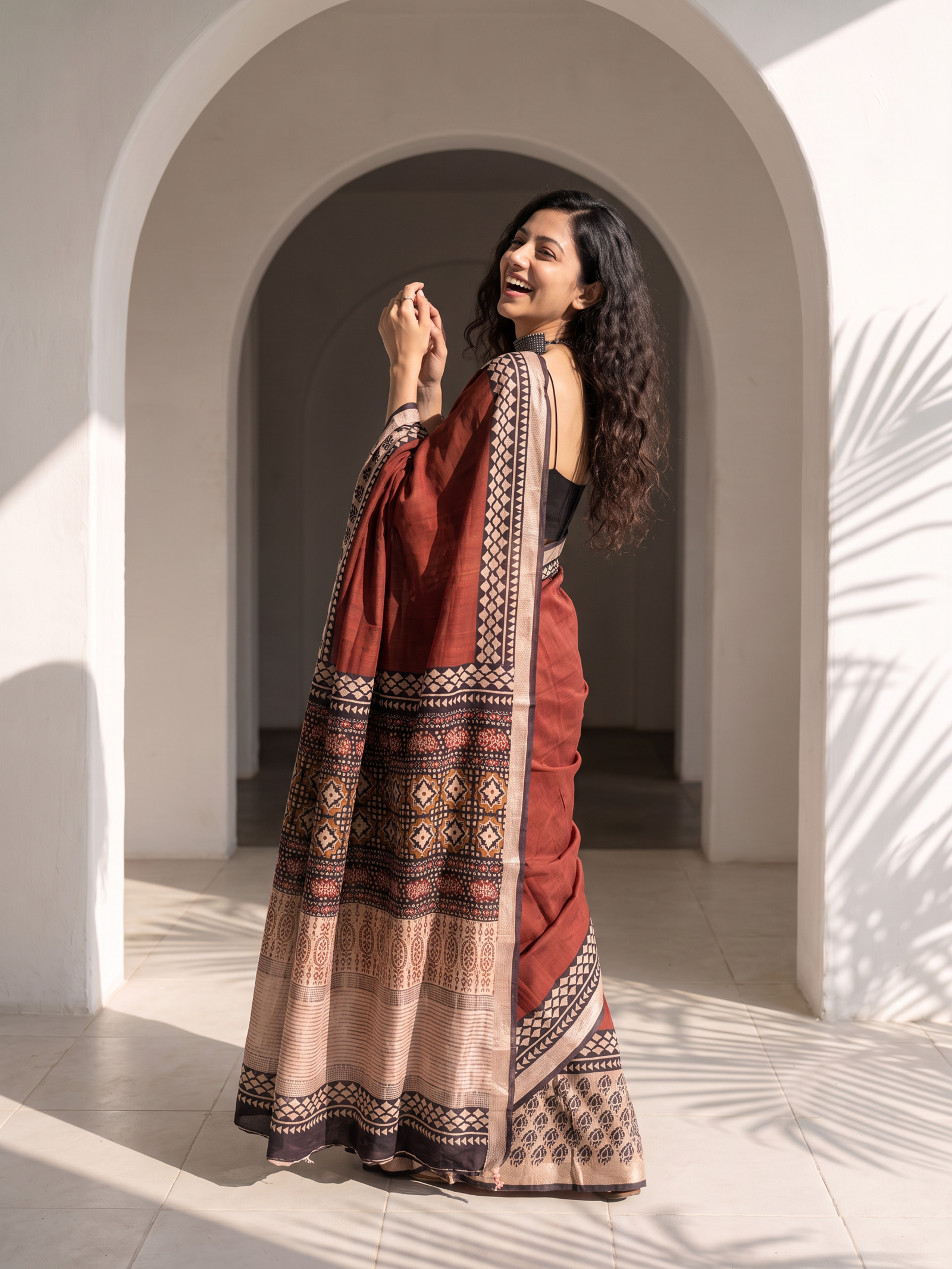 Urban Maheshwari Cotton Silk Saree