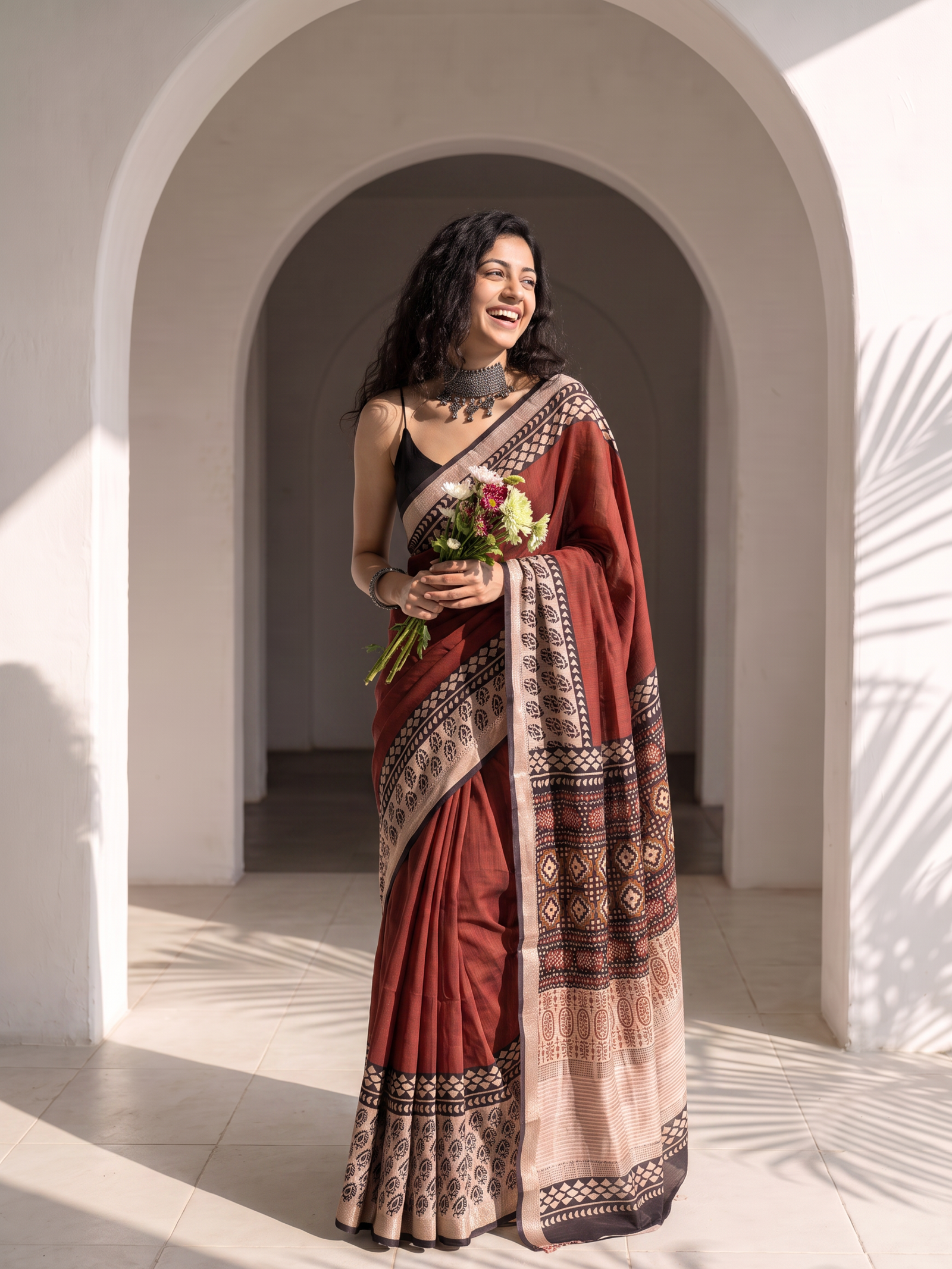 Urban Maheshwari Cotton Silk Saree