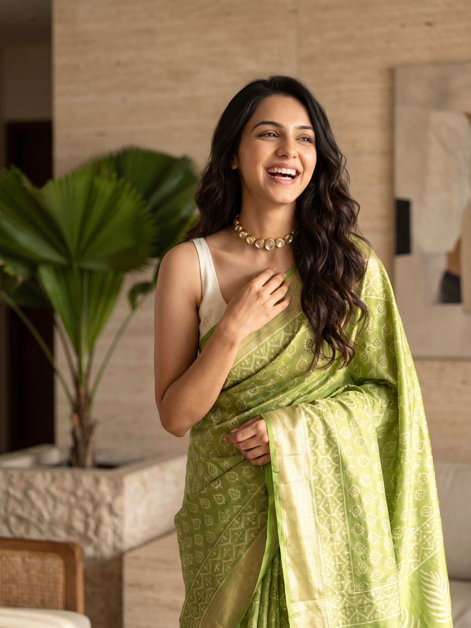 Forest Muse Maheshwari Cotton Silk Saree