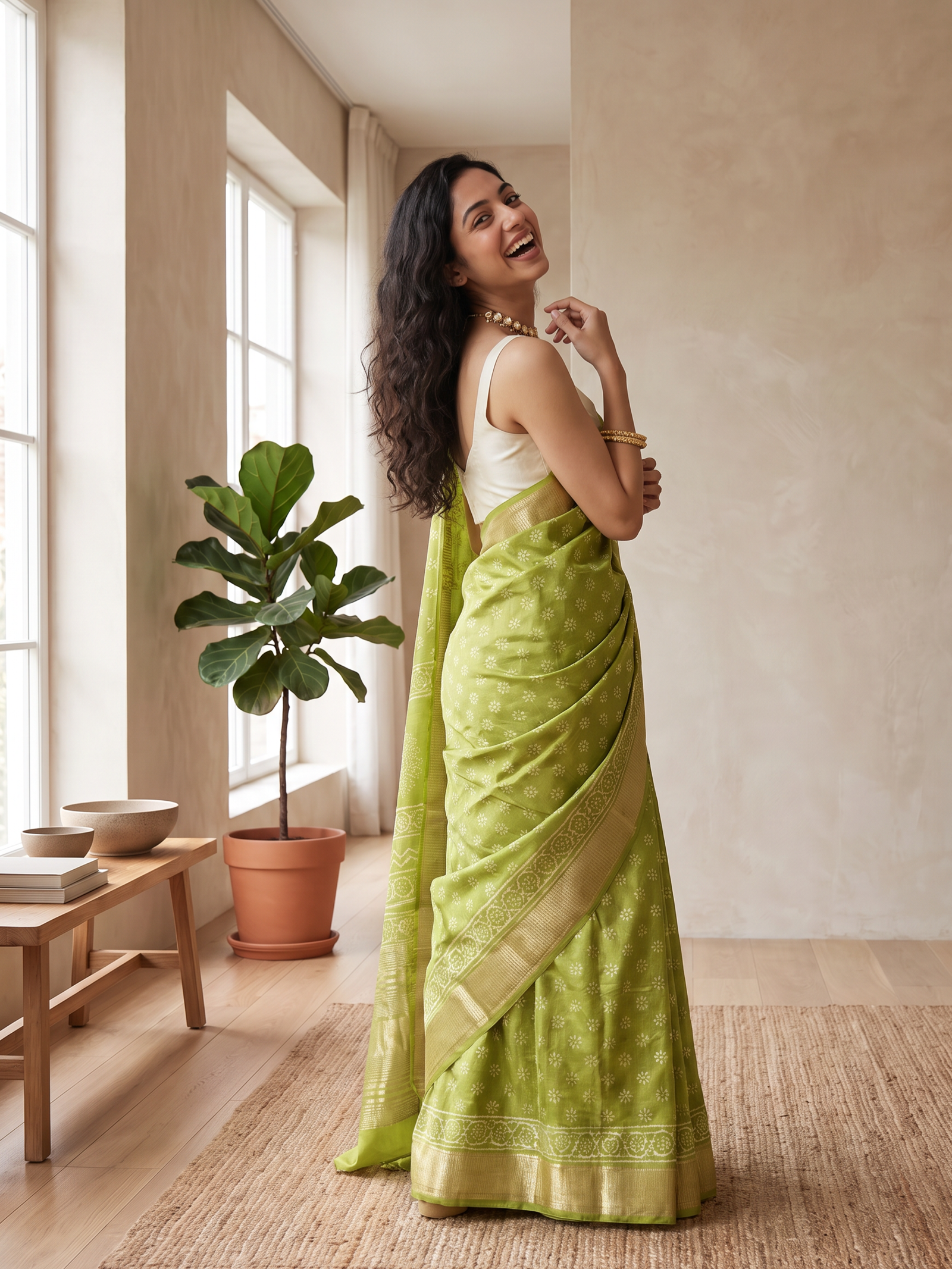 Heritage Loom Maheshwari Cotton Silk Saree