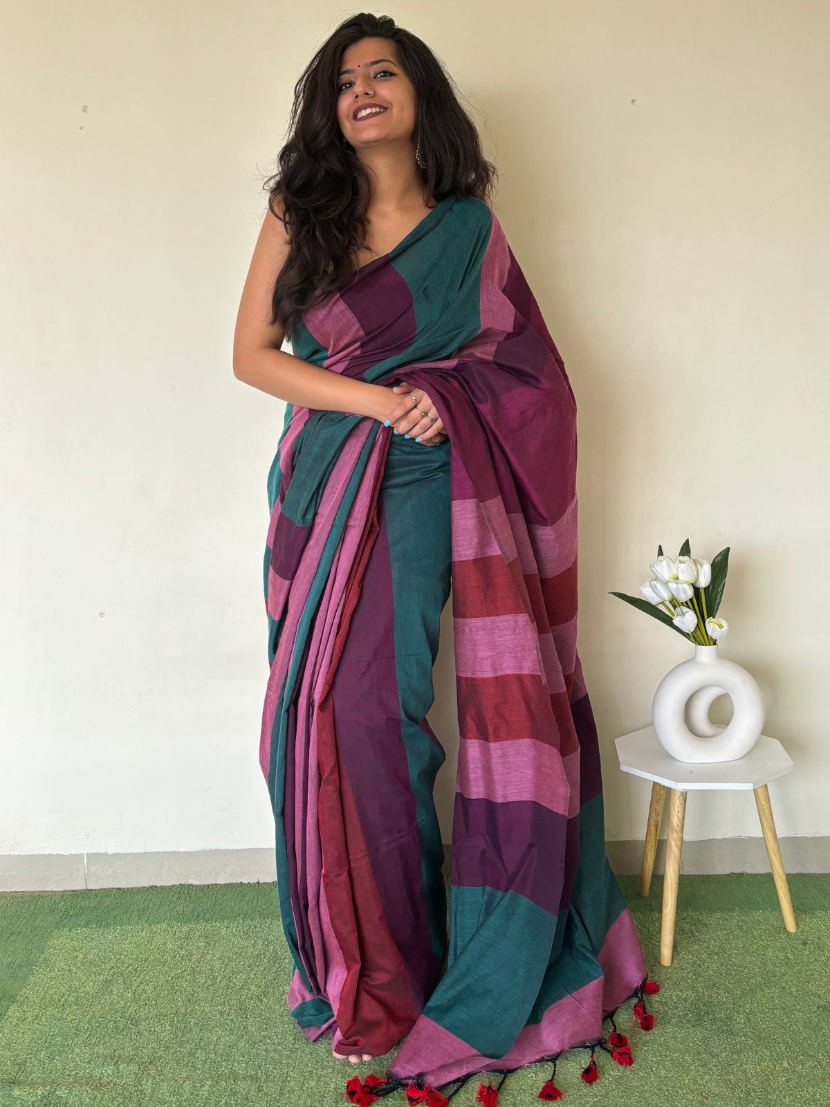 Majestic Mermaid Khadi Cotton Saree