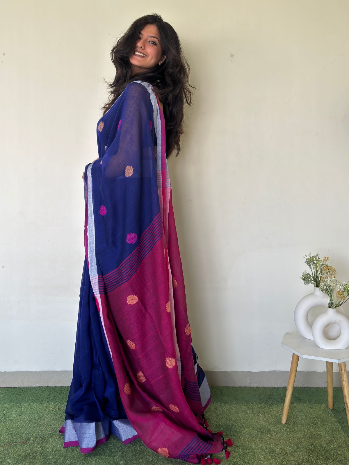 Phuljhari Linen Saree