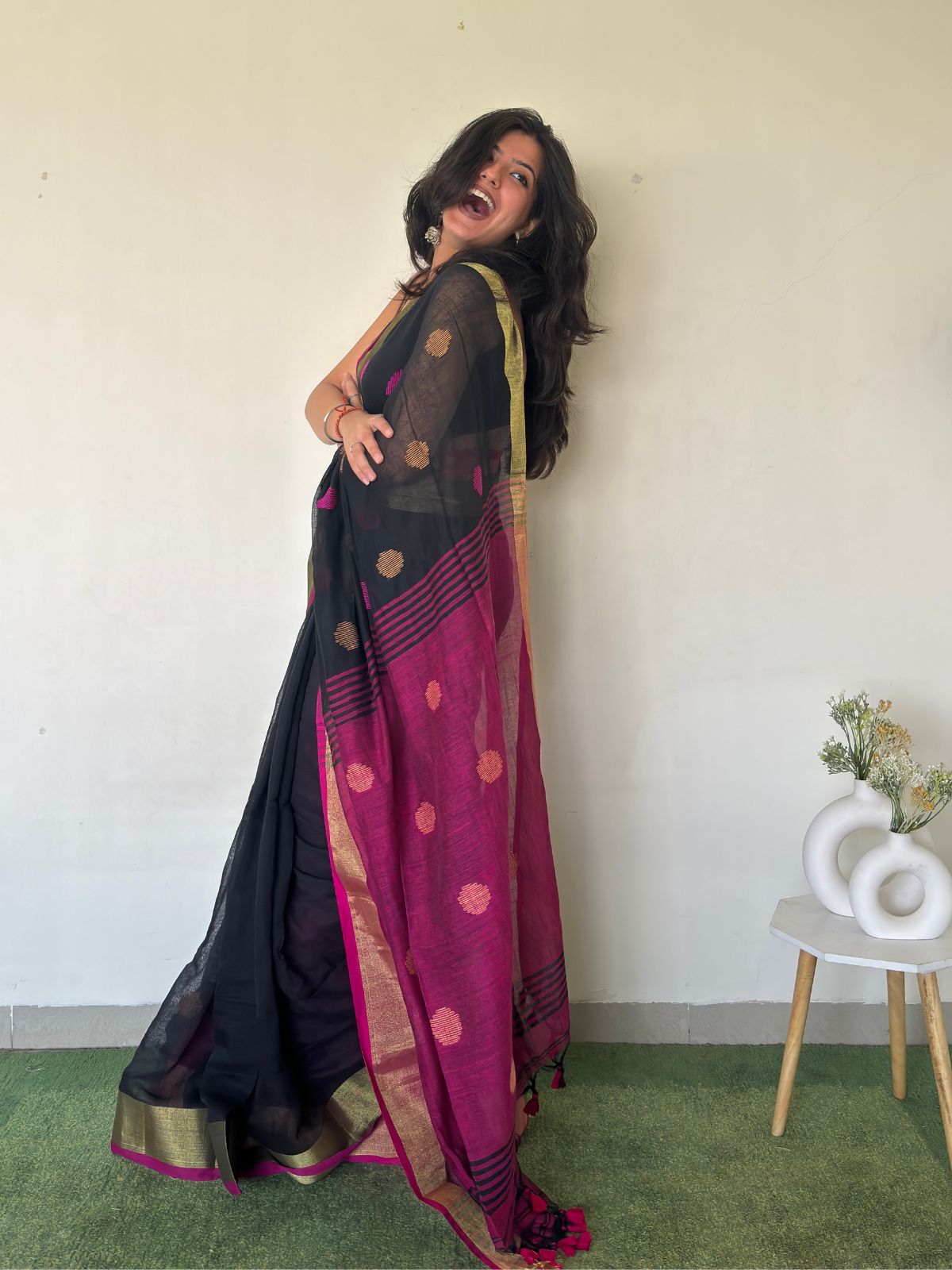 Bindu Raaga Linen Saree