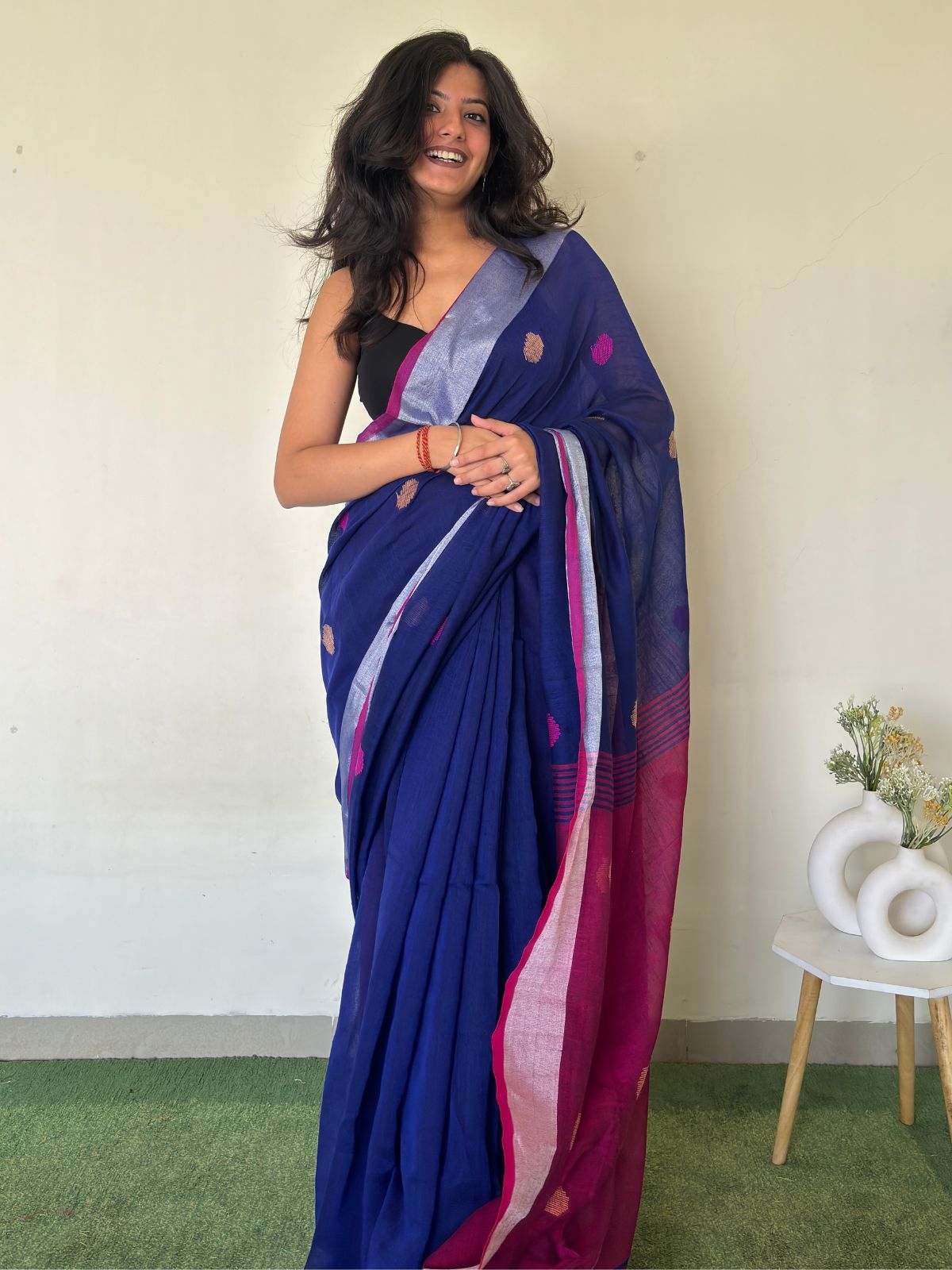 Phuljhari Linen Saree