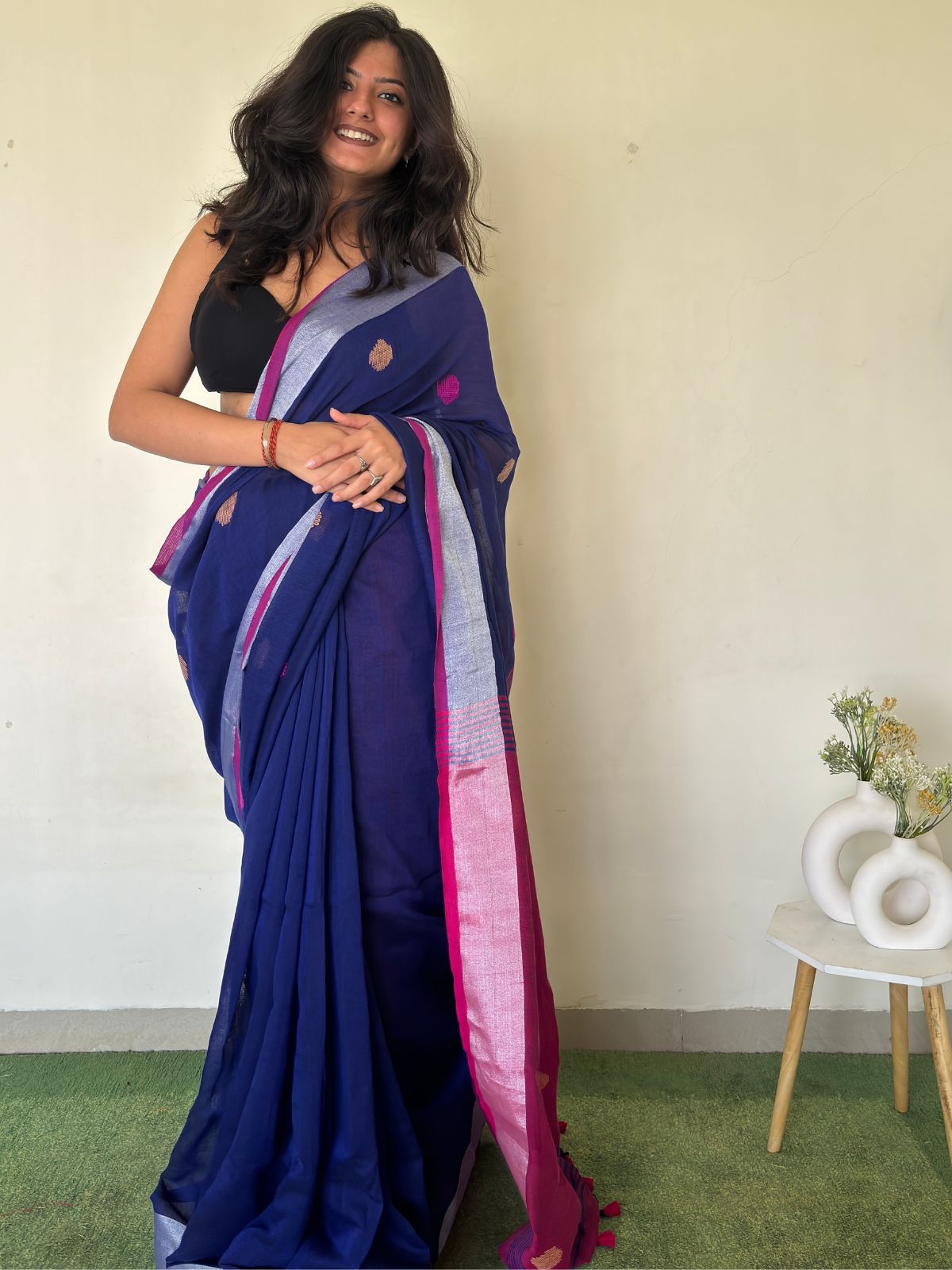 Phuljhari Linen Saree