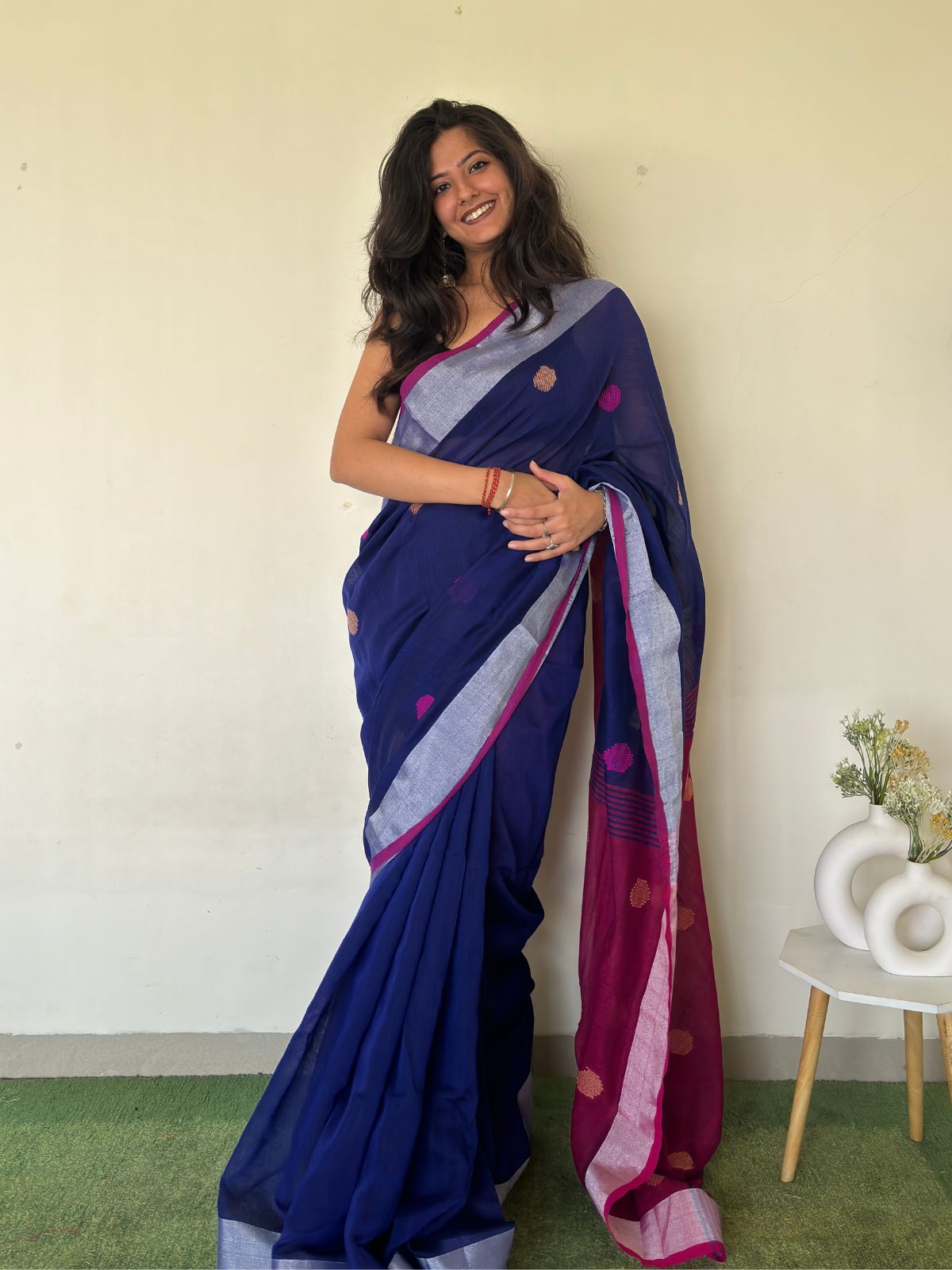 Phuljhari Linen Saree