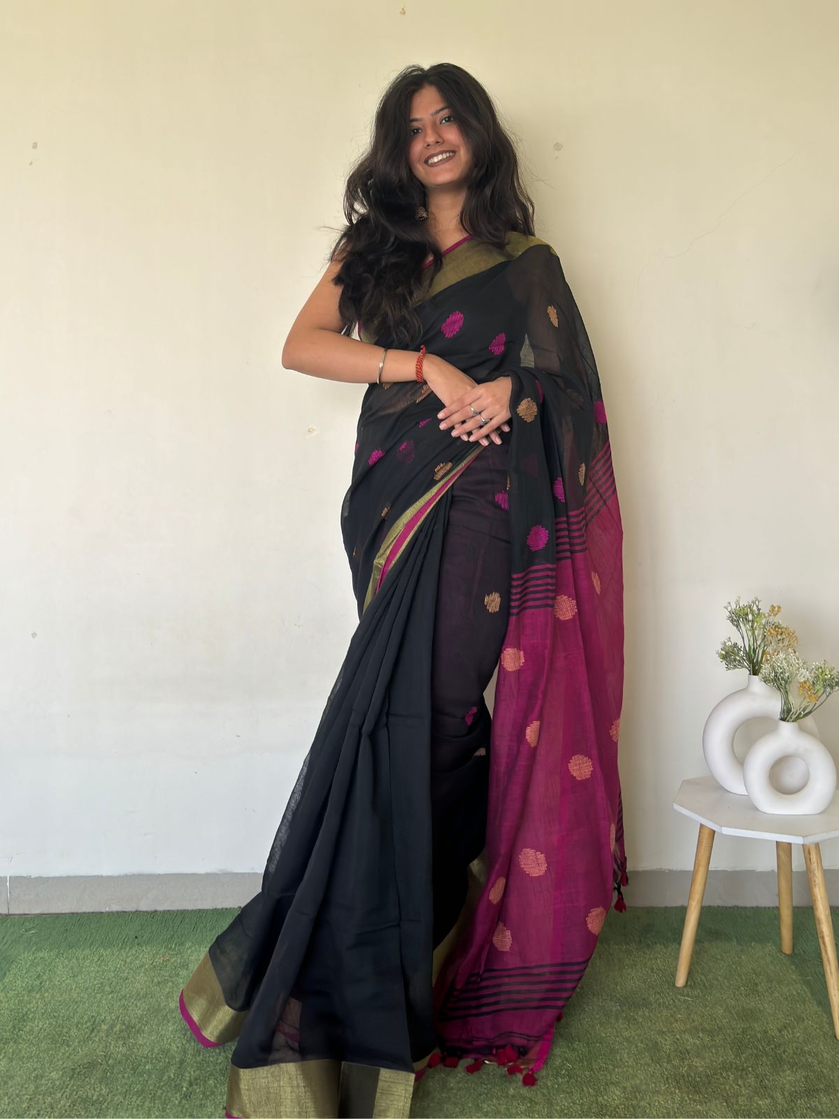 Bindu Raaga Linen Saree