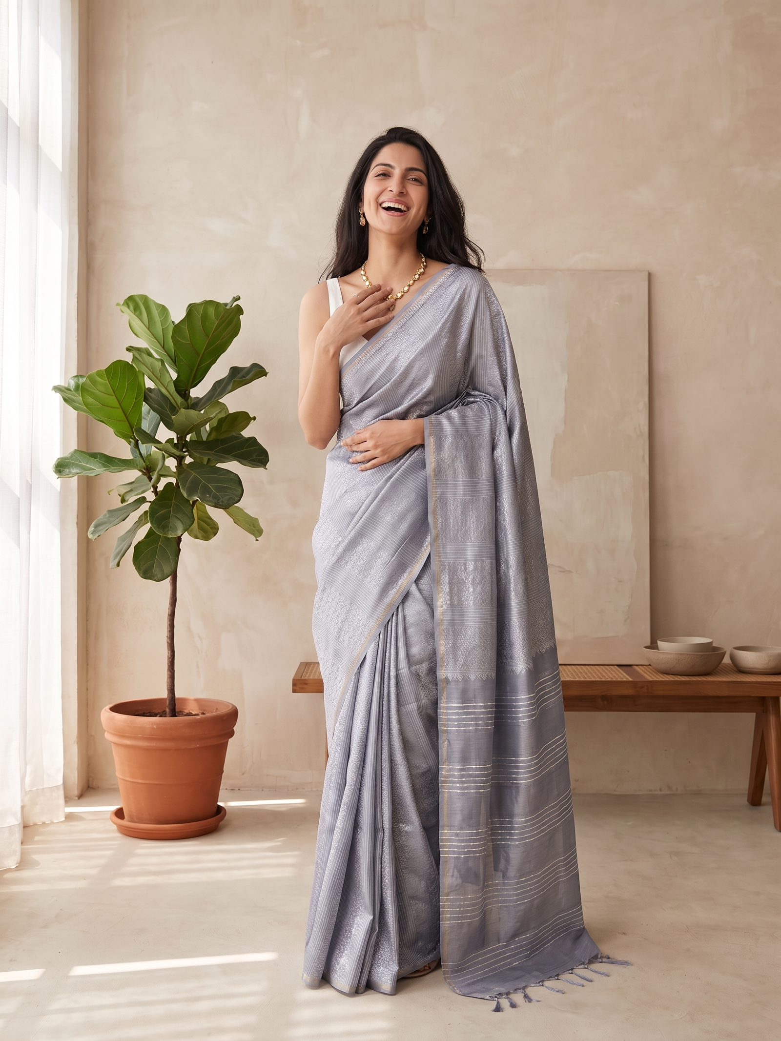 Chaand Sitara Jari Silk Saree