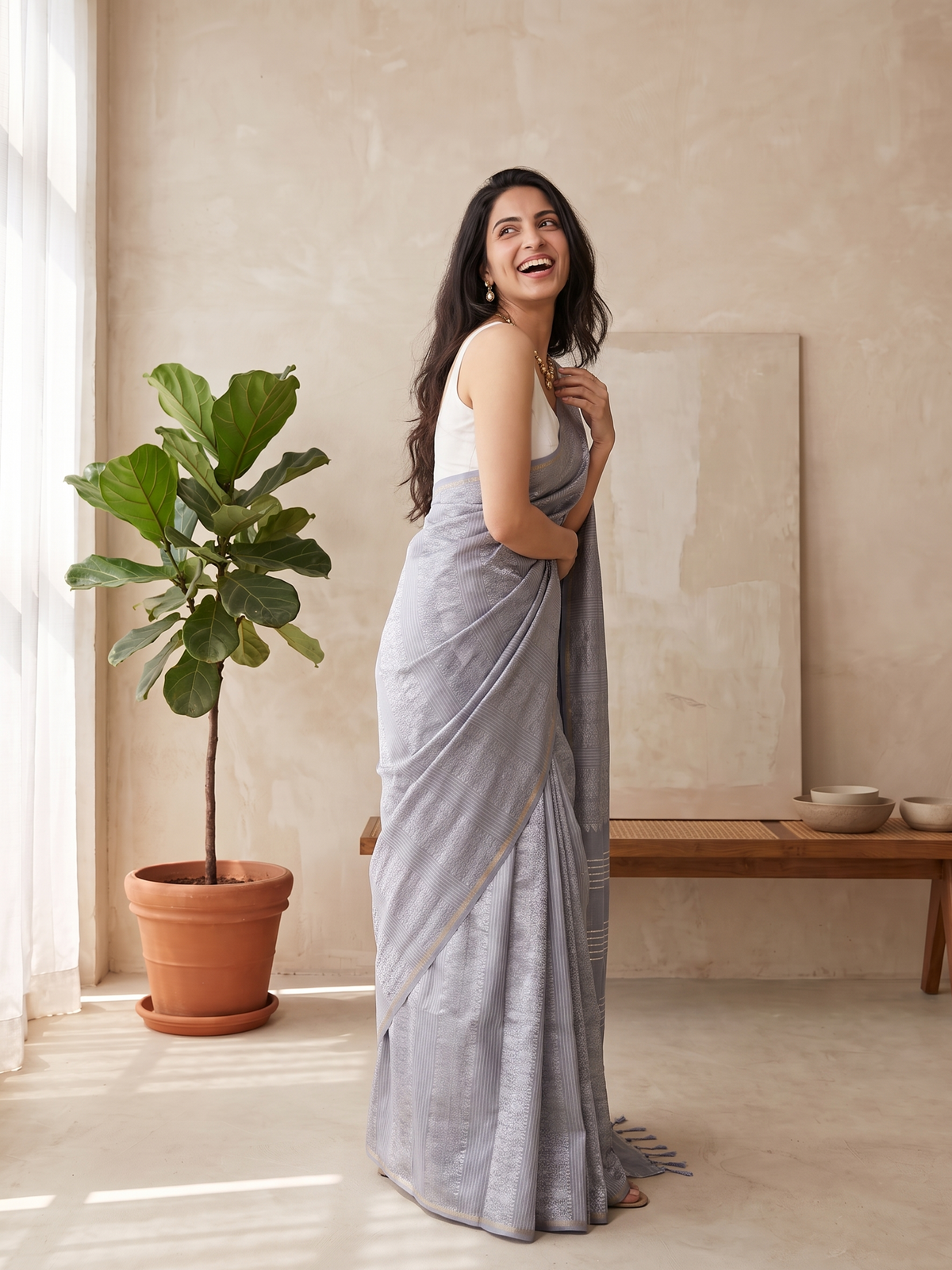 Chaand Sitara Jari Silk Saree