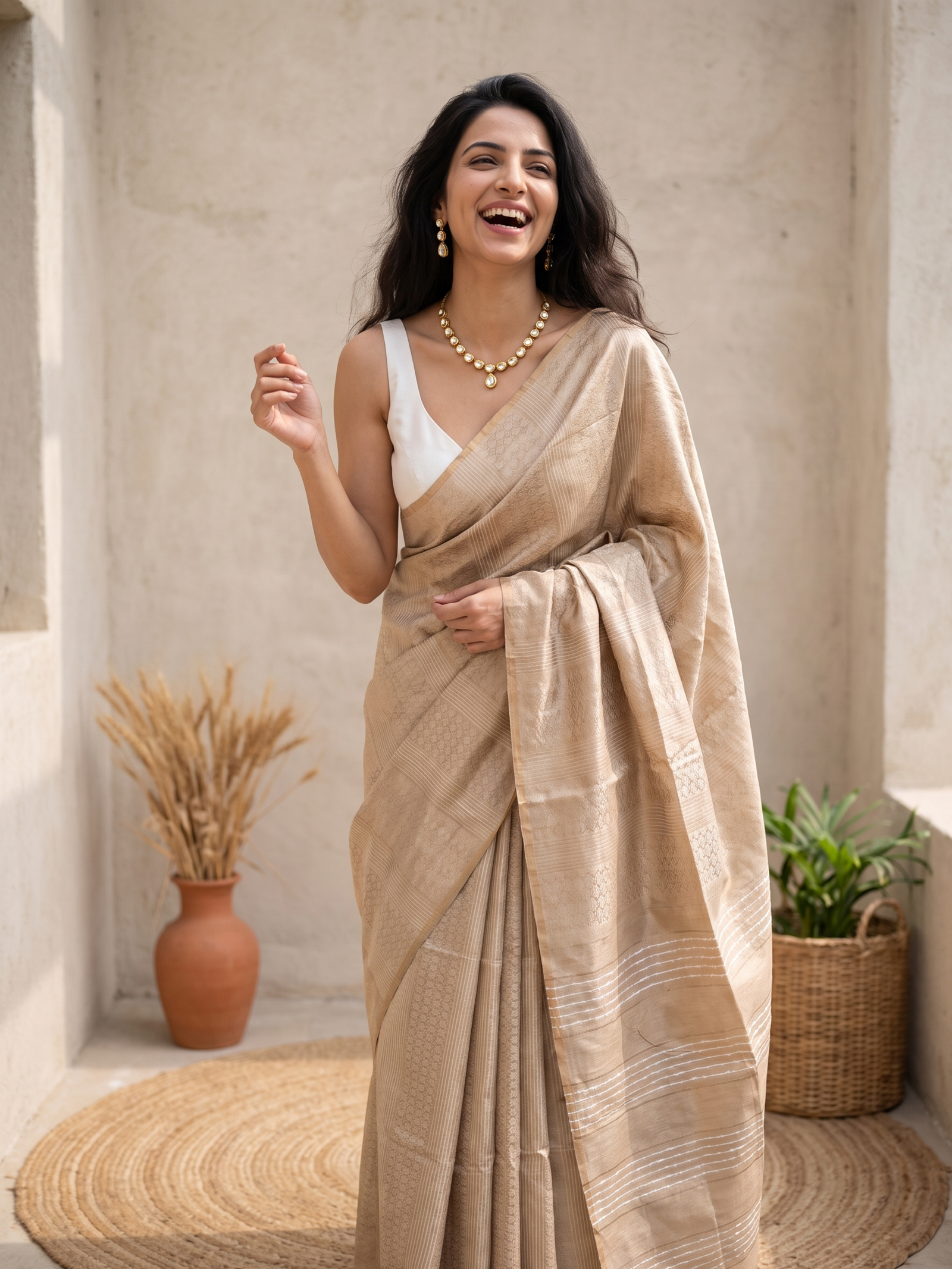 Golden Dove Jari Silk Saree