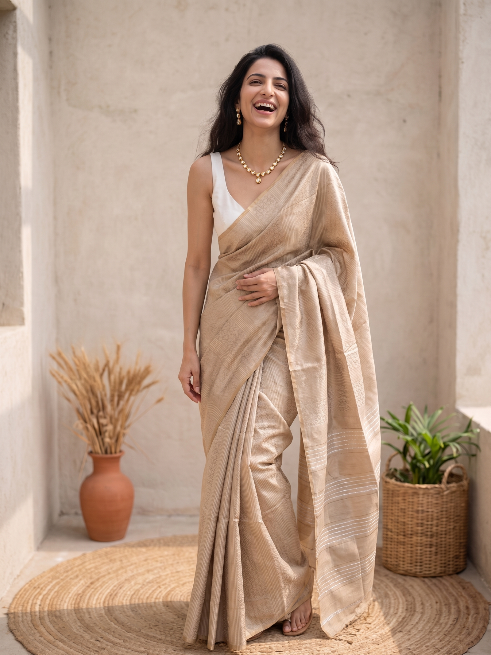 Golden Dove Jari Silk Saree