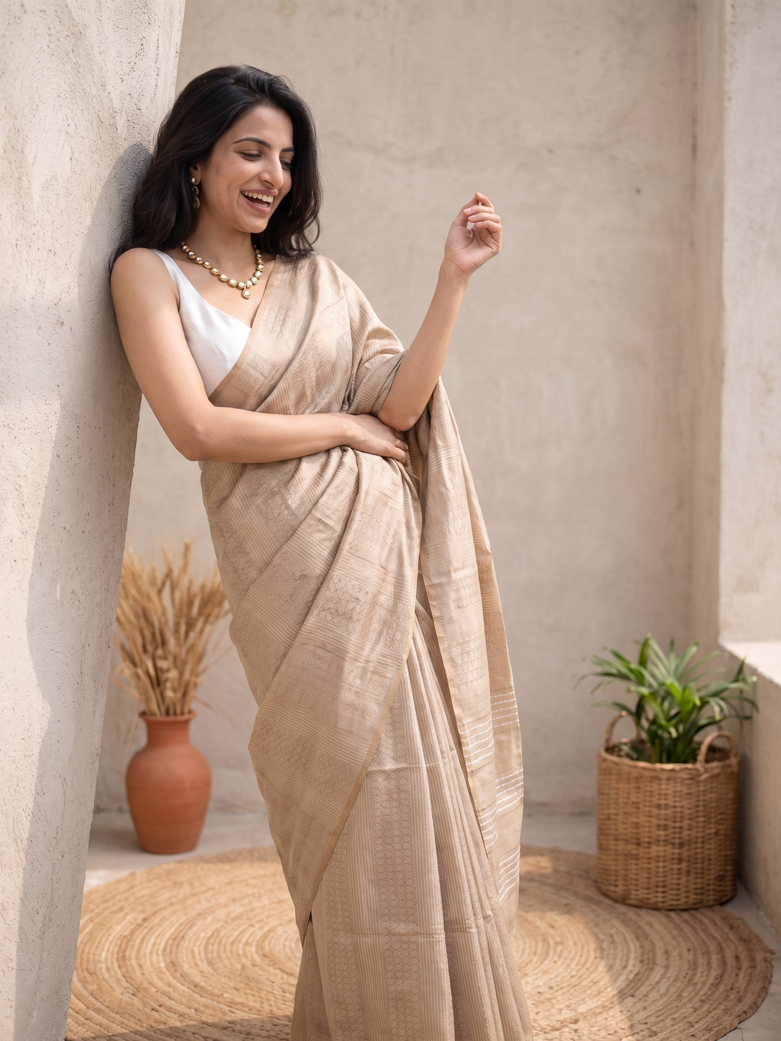 Golden Dove Jari Silk Saree