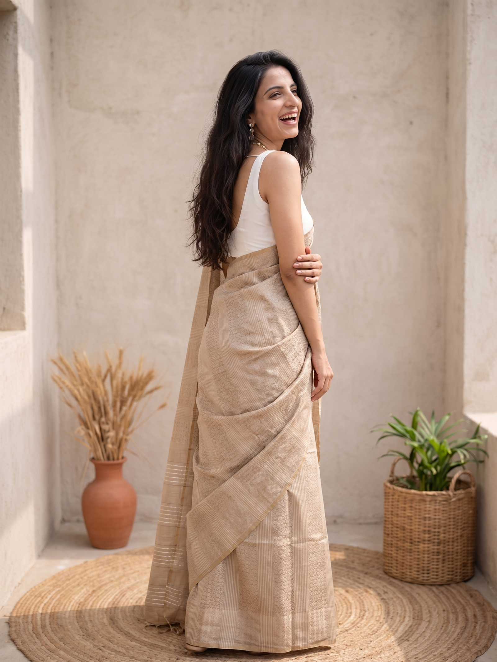 Golden Dove Jari Silk Saree