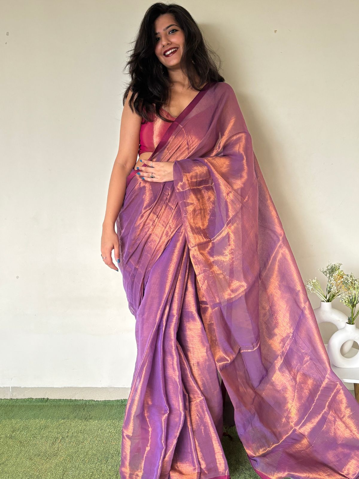 Jhilmil Cotton Tissue Saree