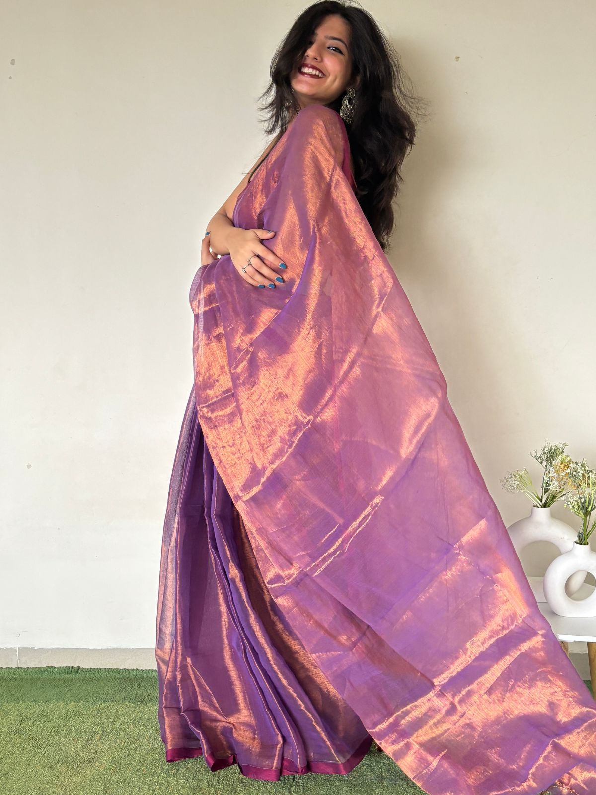 Jhilmil Cotton Tissue Saree