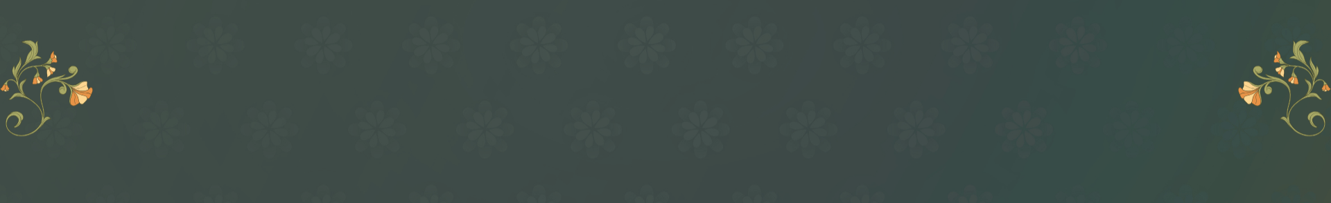 Decorative border with floral elements on a dark green background