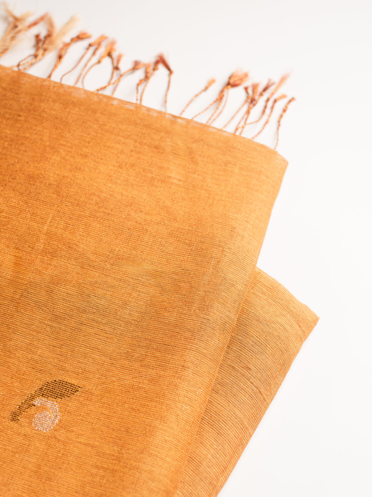 Saffron Gold Linen Tissue Saree