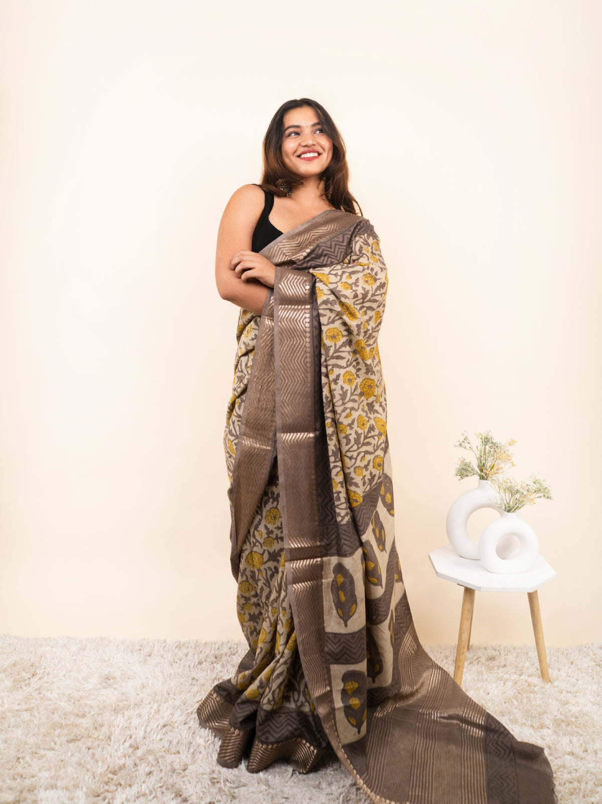 Saawan Leher Maheshwari Cotton Silk Saree