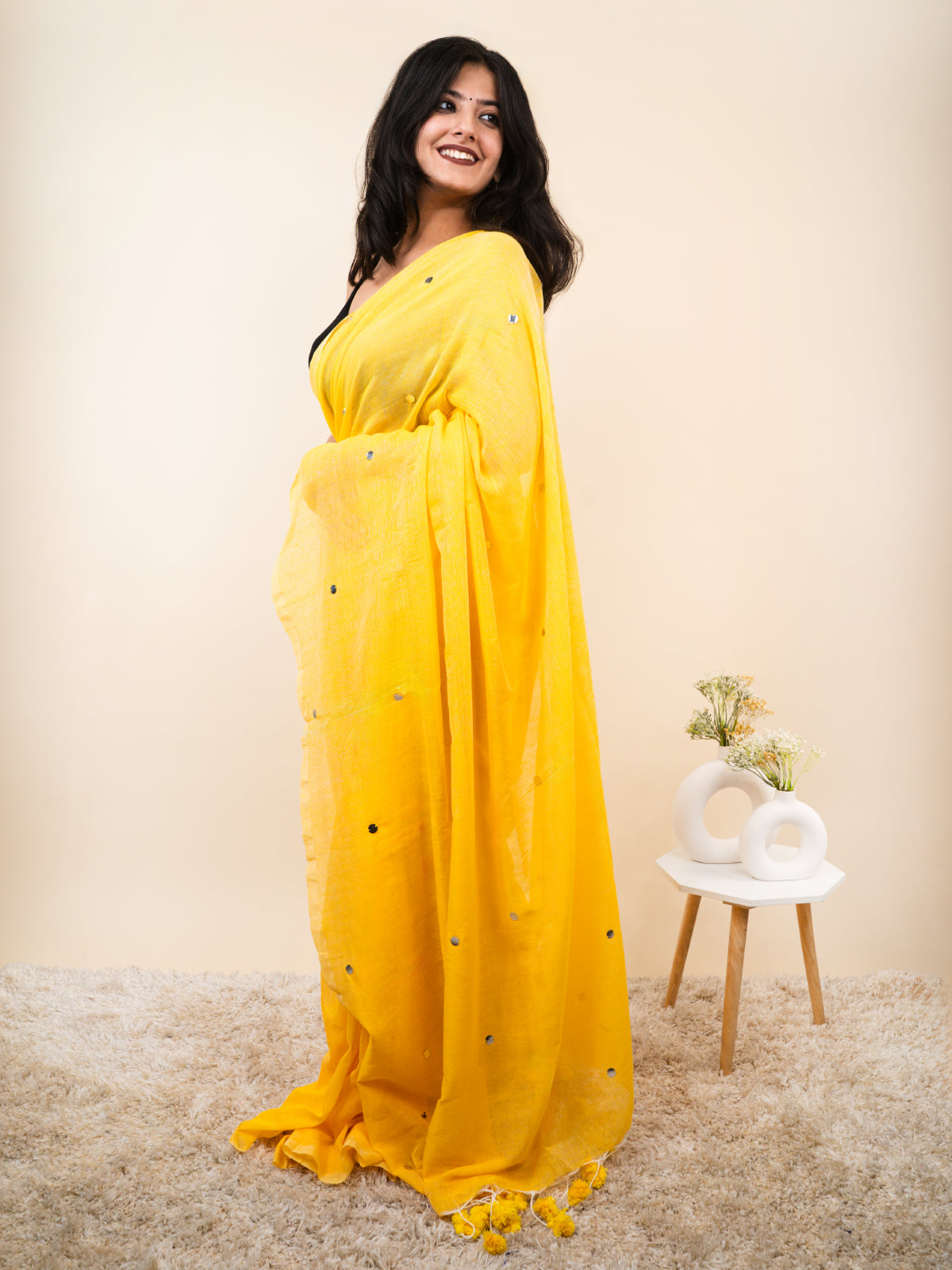 Sunflower Khadi Cotton Saree