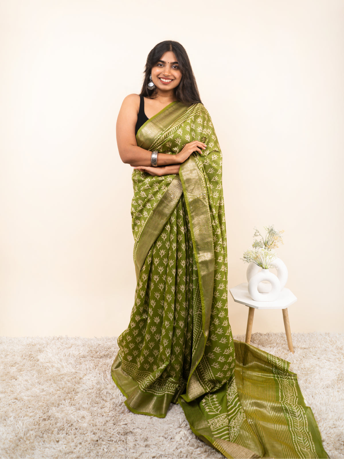 Hari Chhaaya Maheshwari Cotton Silk