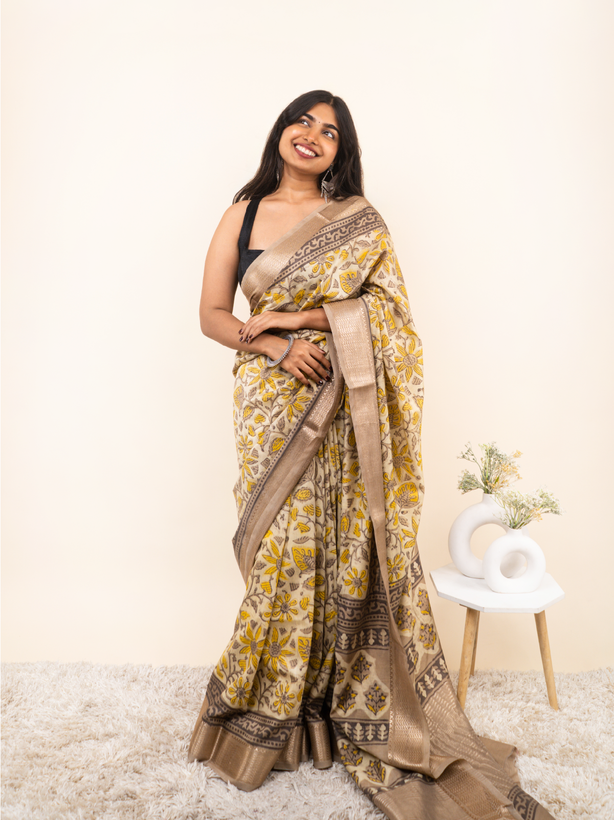 Monsoon Hues Maheshwari Cotton Silk Saree