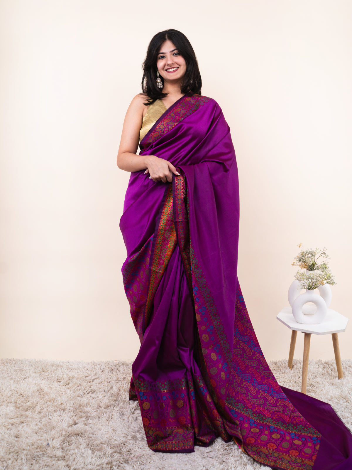Amethyst Zari Weave Silk Saree