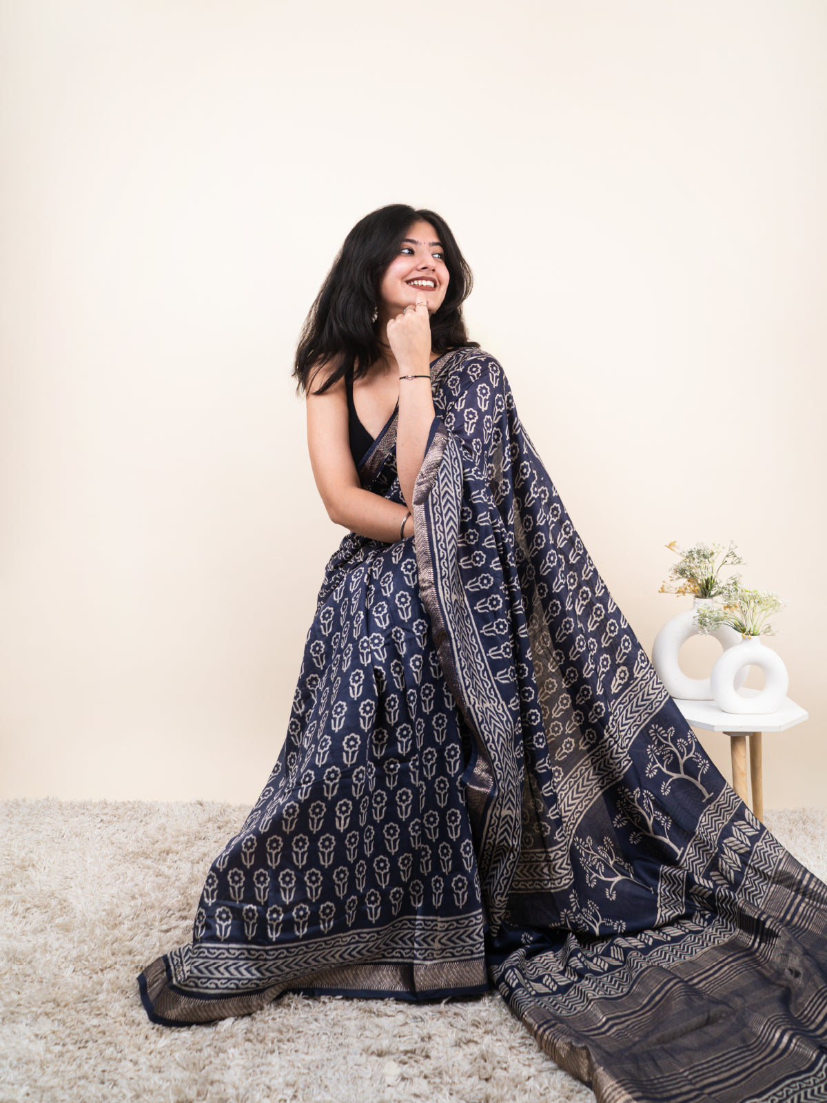 Sea Star Maheshwari cotton Silk Saree