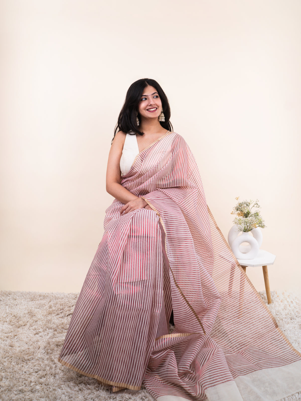 Zari over Air Silk Saree