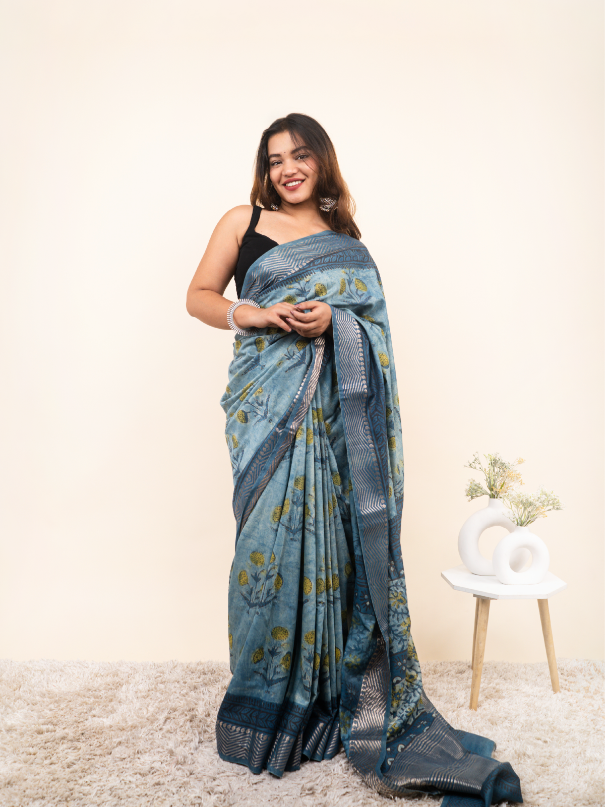 Fluid Classic Maheshwari Cotton Silk Saree