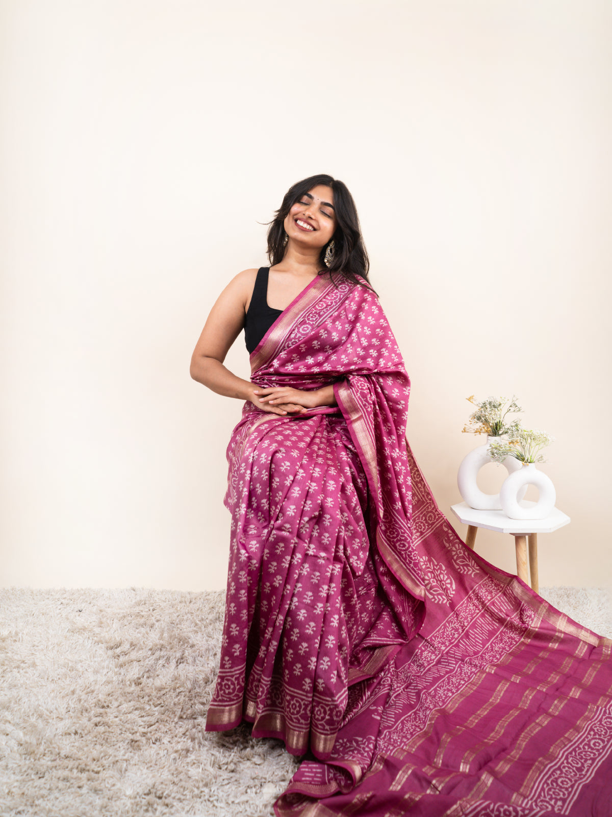 Color of Stories maheshwari Cotton Silk Saree