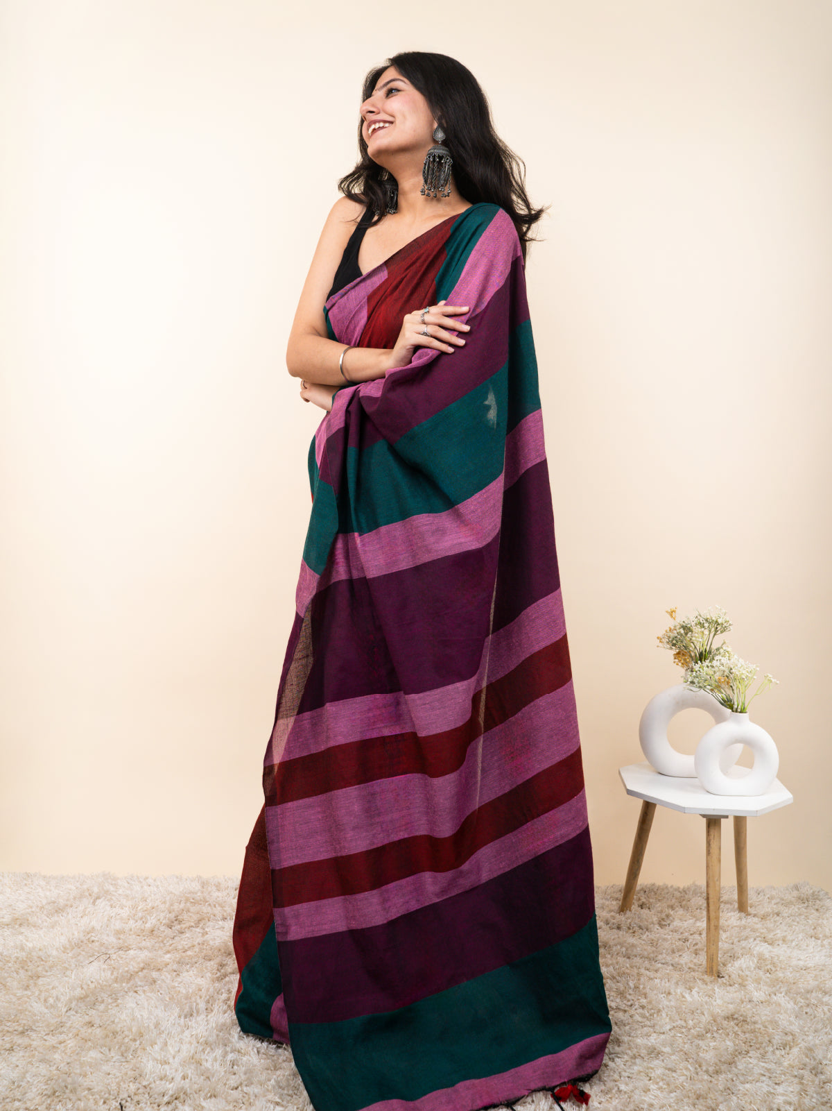 Majestic Mermaid Khadi Cotton Saree