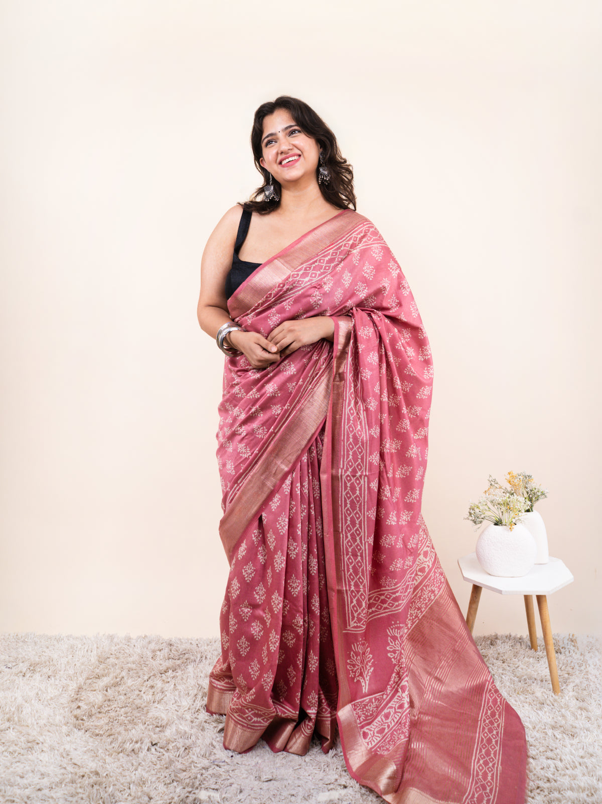 Soft Pink Classic Cotton Silk Saree