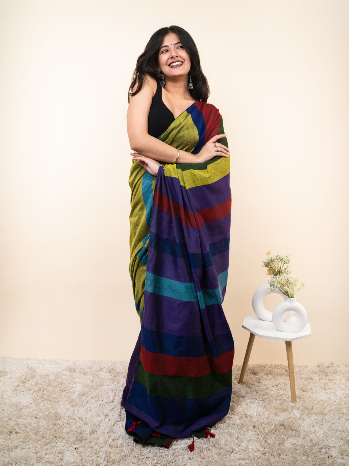 Hariyali Khadi Cotton Saree