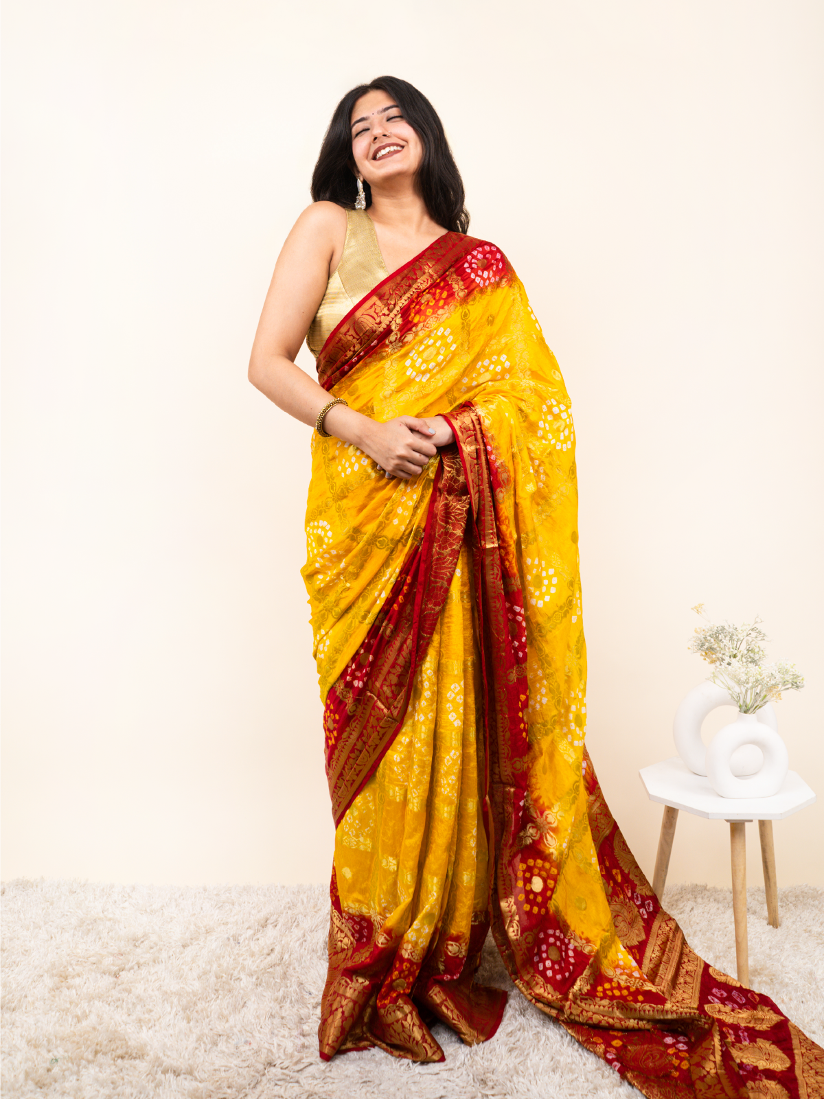 Rangbhaara Bandhani Cotton Silk Saree