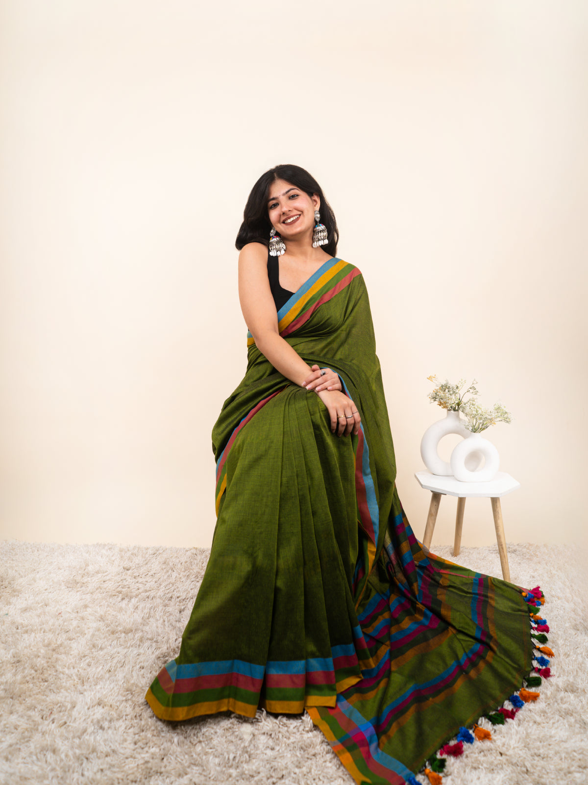 Mehendi Cotton Saree