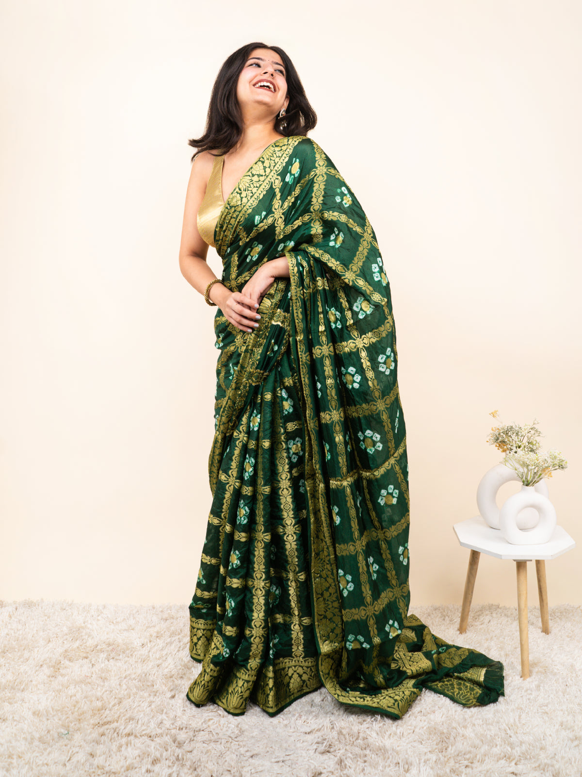 Sanchari Bandhani Cotton Silk Saree