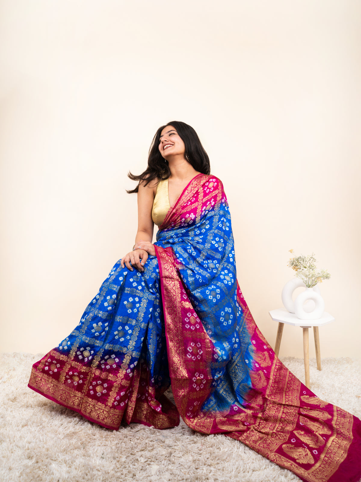 Bandhan Rangon Ka Bandhani Cotton Silk Saree