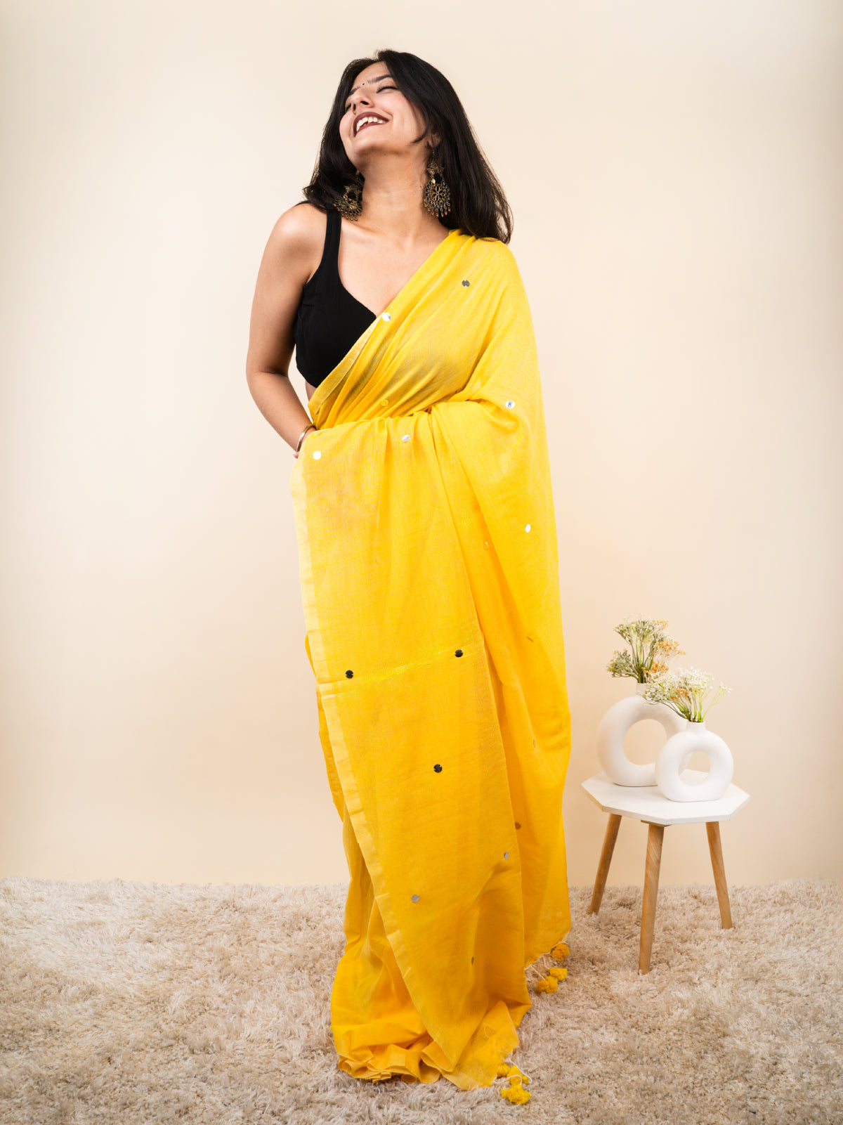 Sunflower Khadi Cotton Saree