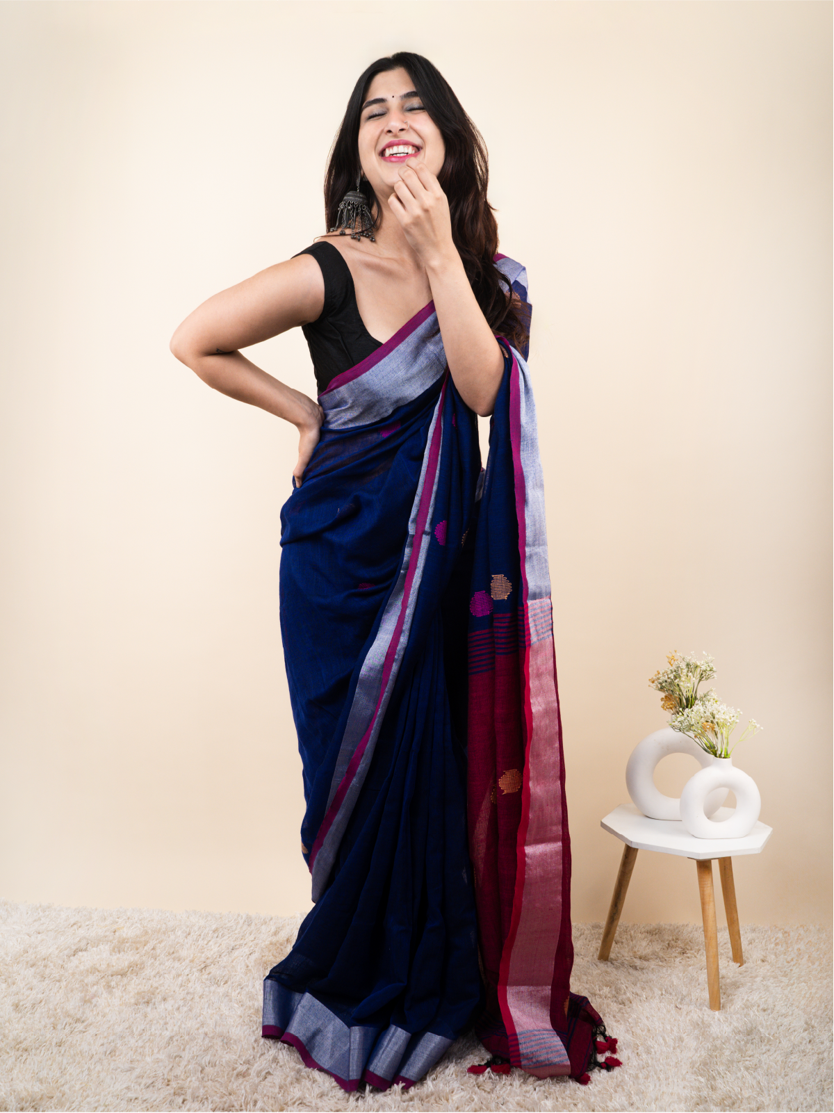 Phuljhari Linen Saree