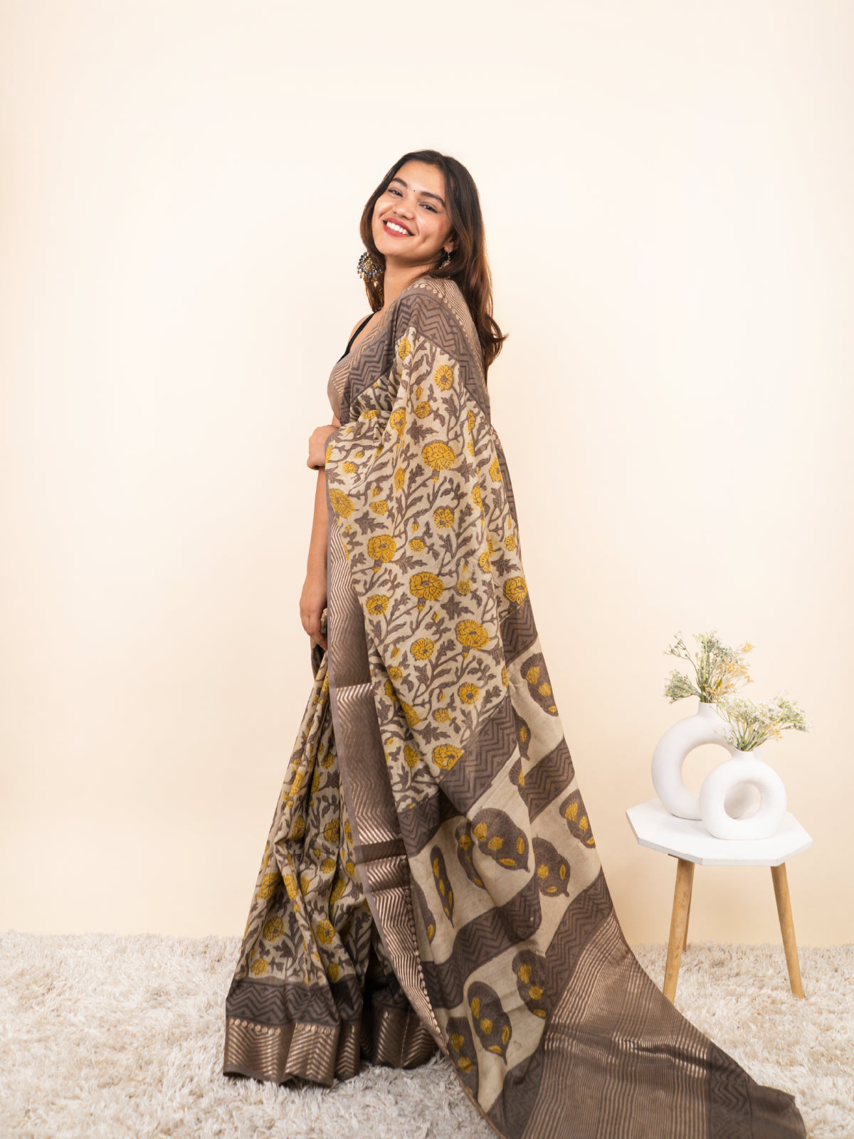 Saawan Leher Maheshwari Cotton Silk Saree