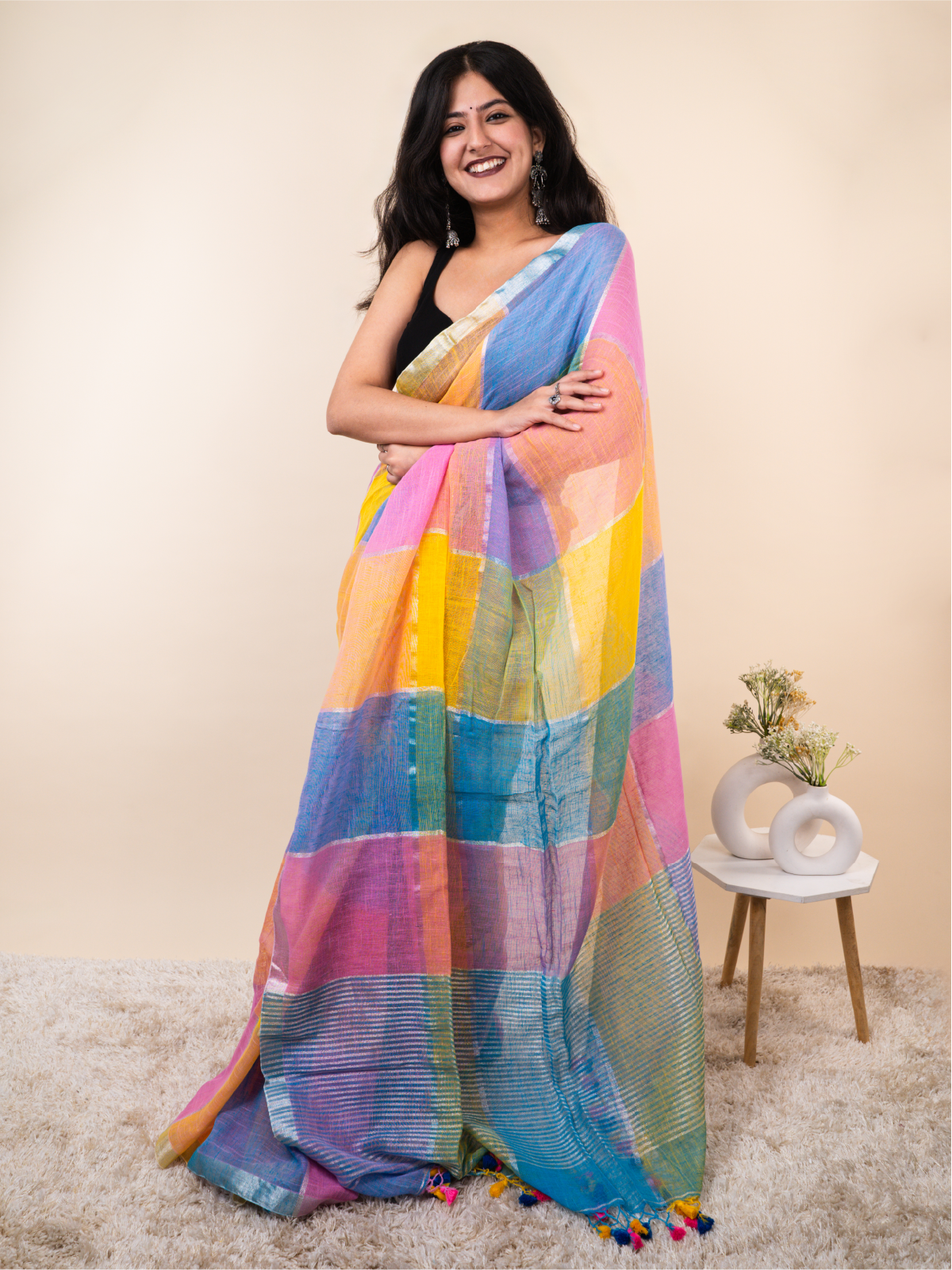 Hawa Si Halki Linen Saree