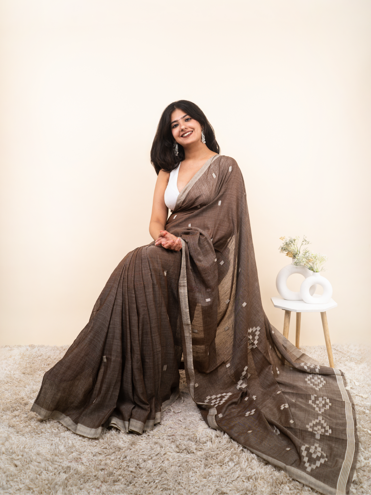 Sandal Shade Cotton Saree