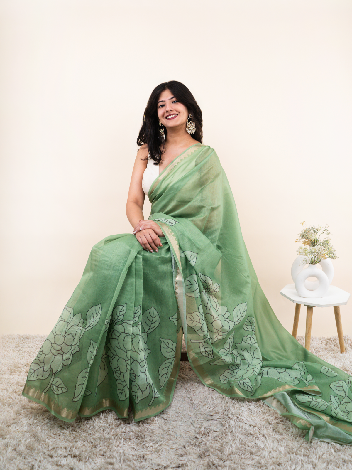 Hari Chandani Silk Saree