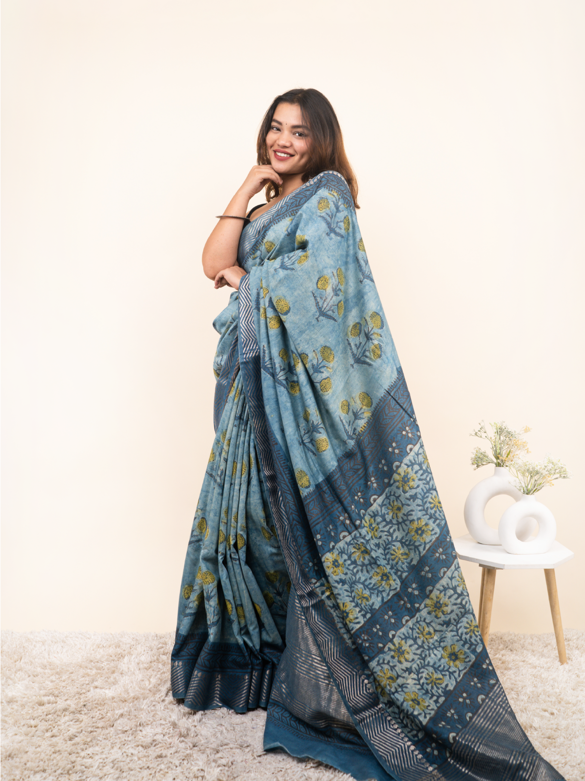 Fluid Classic Maheshwari Cotton Silk Saree